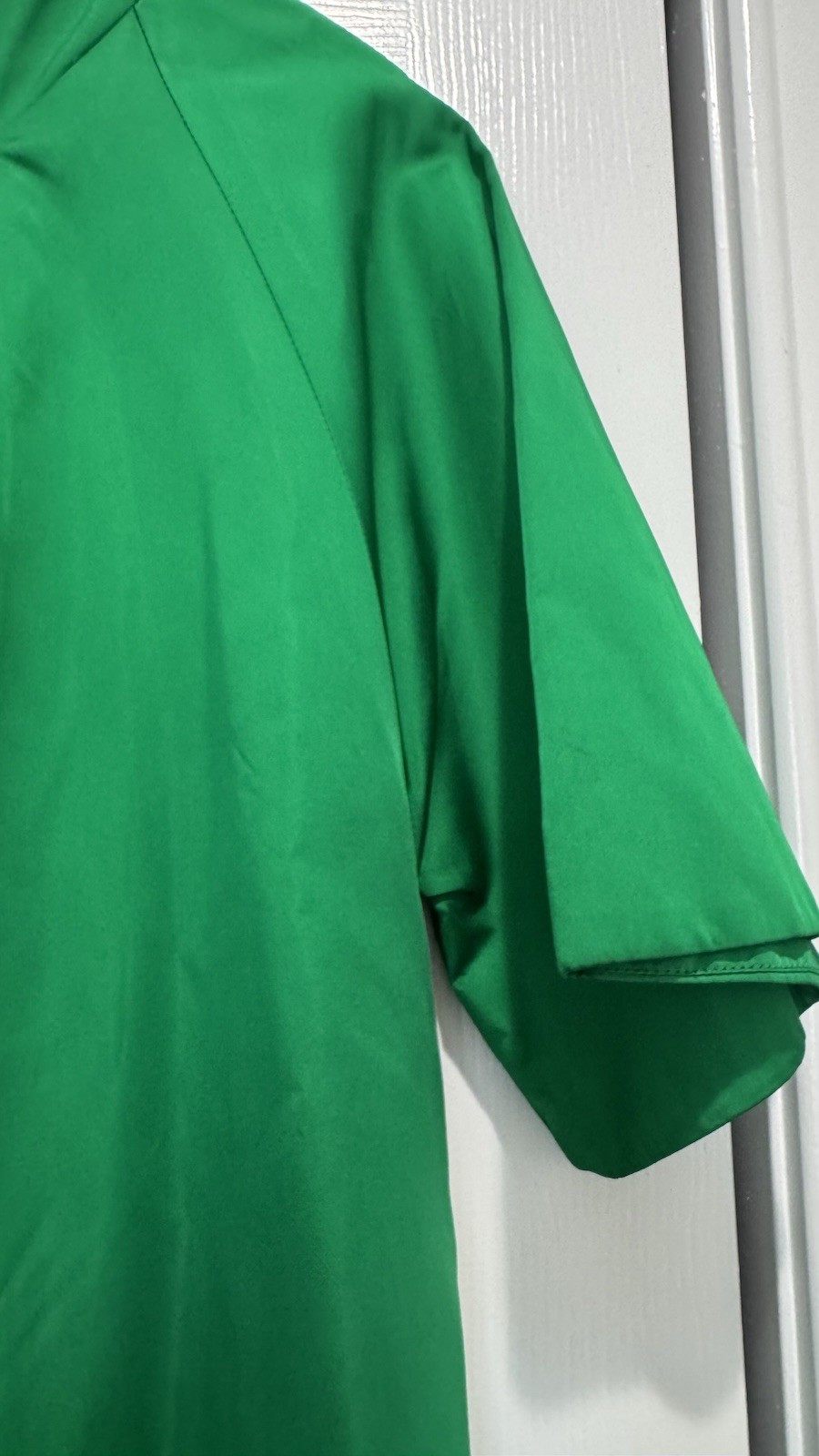 VTg Lilli Diamond Swing Coat Green Fully Lined 3/4 Sleeve Top Button