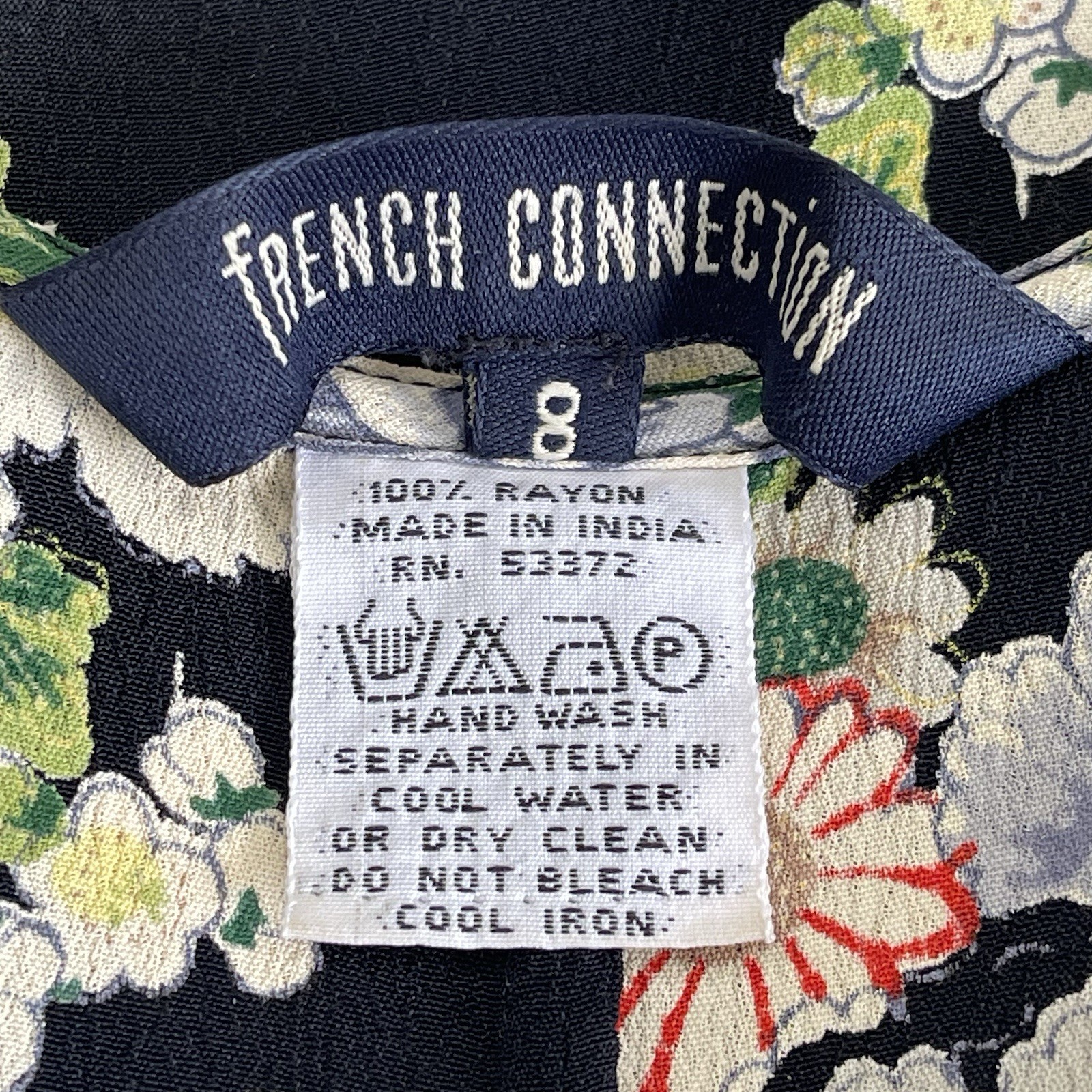 Vintage 90’s Rayon Sheath Maxi Dress Chrysanthemum Print French Connection, M