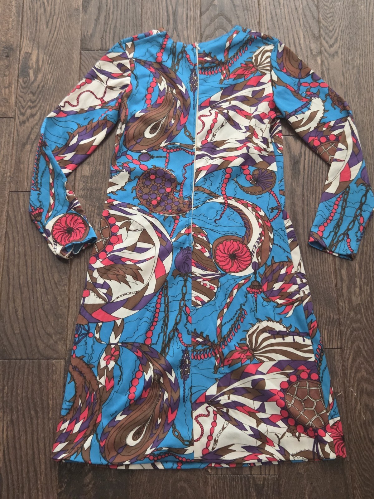 Vintage 60s Imported by Riviera Psychedelic Mod Mini Dress Trevira 2000 Italy S