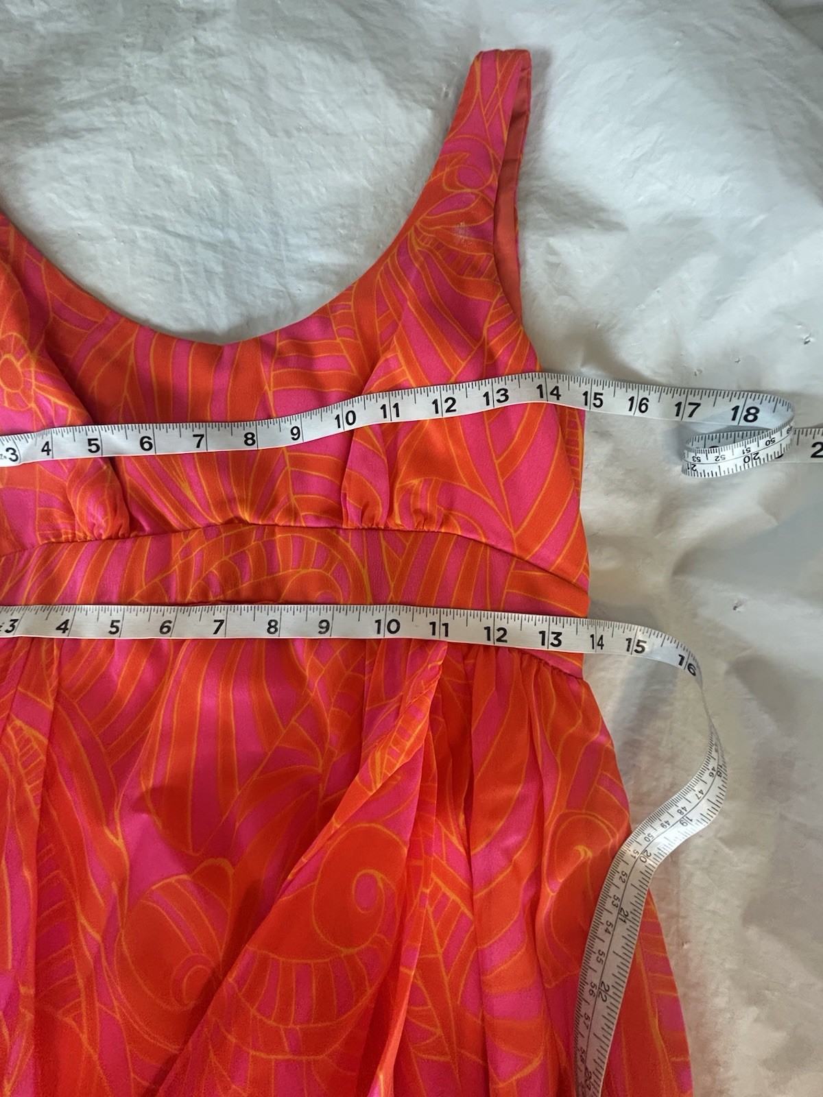 Vintage 60s Pavilion for I. Magnin Bright Pink Orange Patterned Maxi Gown