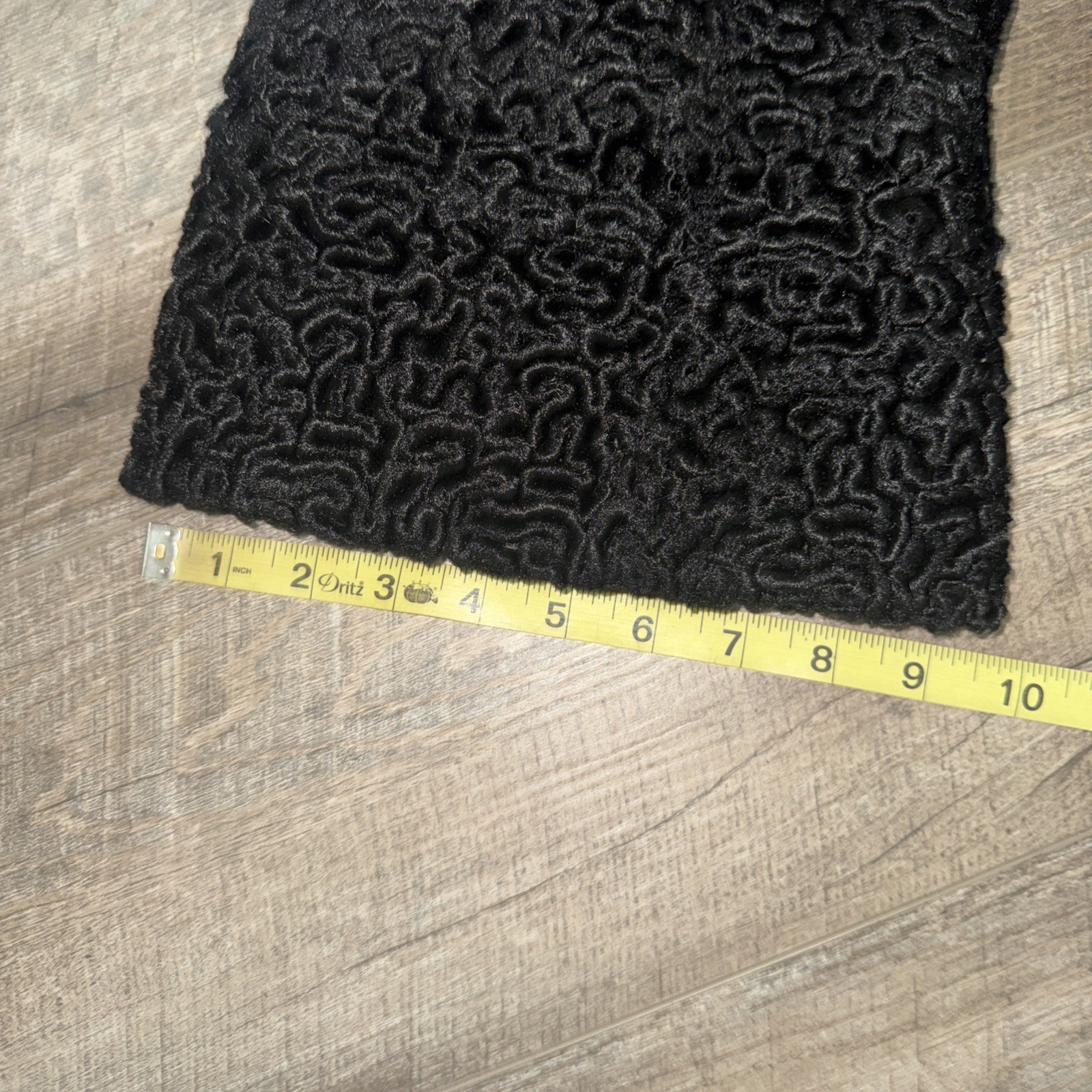 Vtg 50’s Astrakin Black Curly Persian Lamb Wool Swing Coat Mink Collar France L