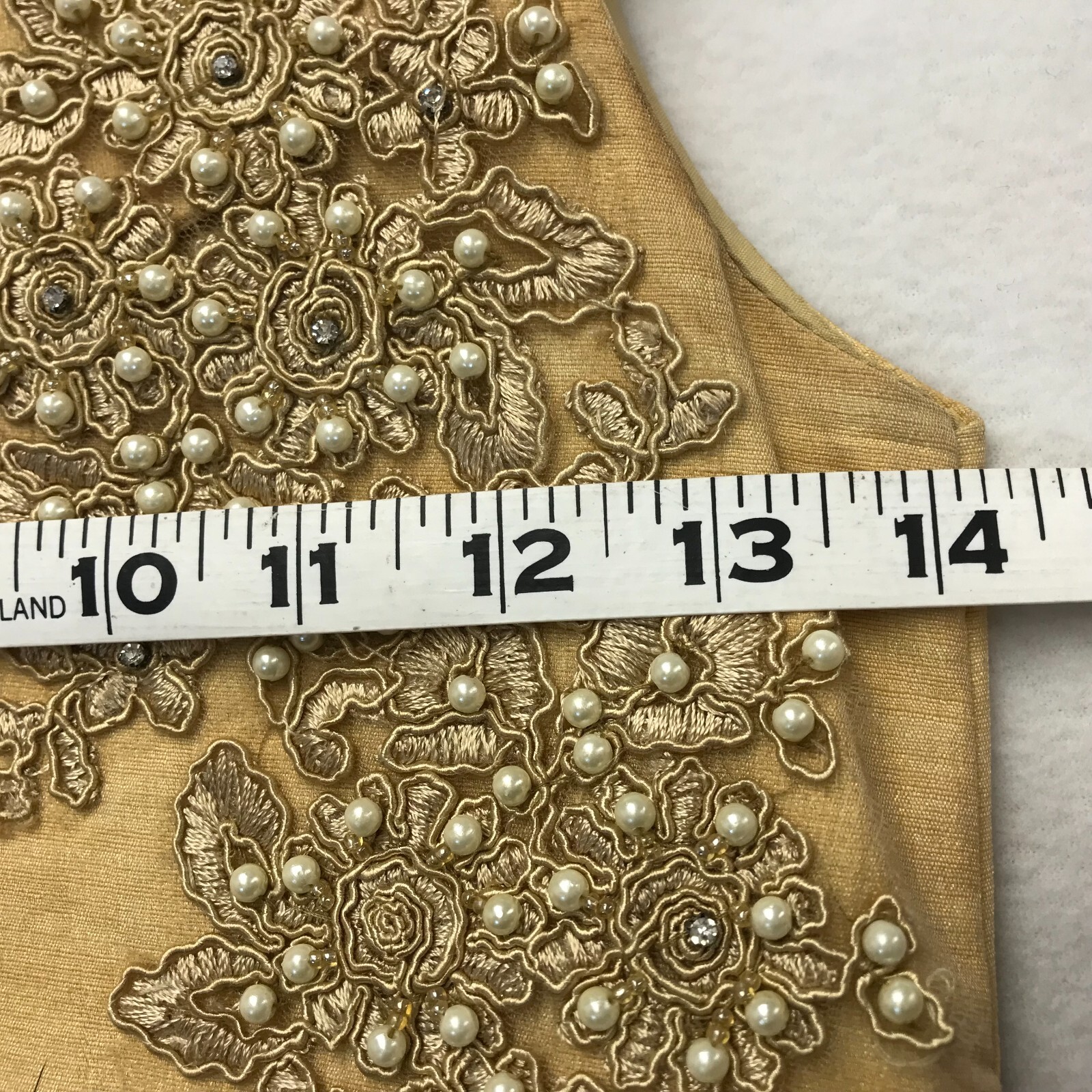 Vintage 50’s Dress Size 2 Fit Flare Embroidered Pearl Lace Sleeveless Lined