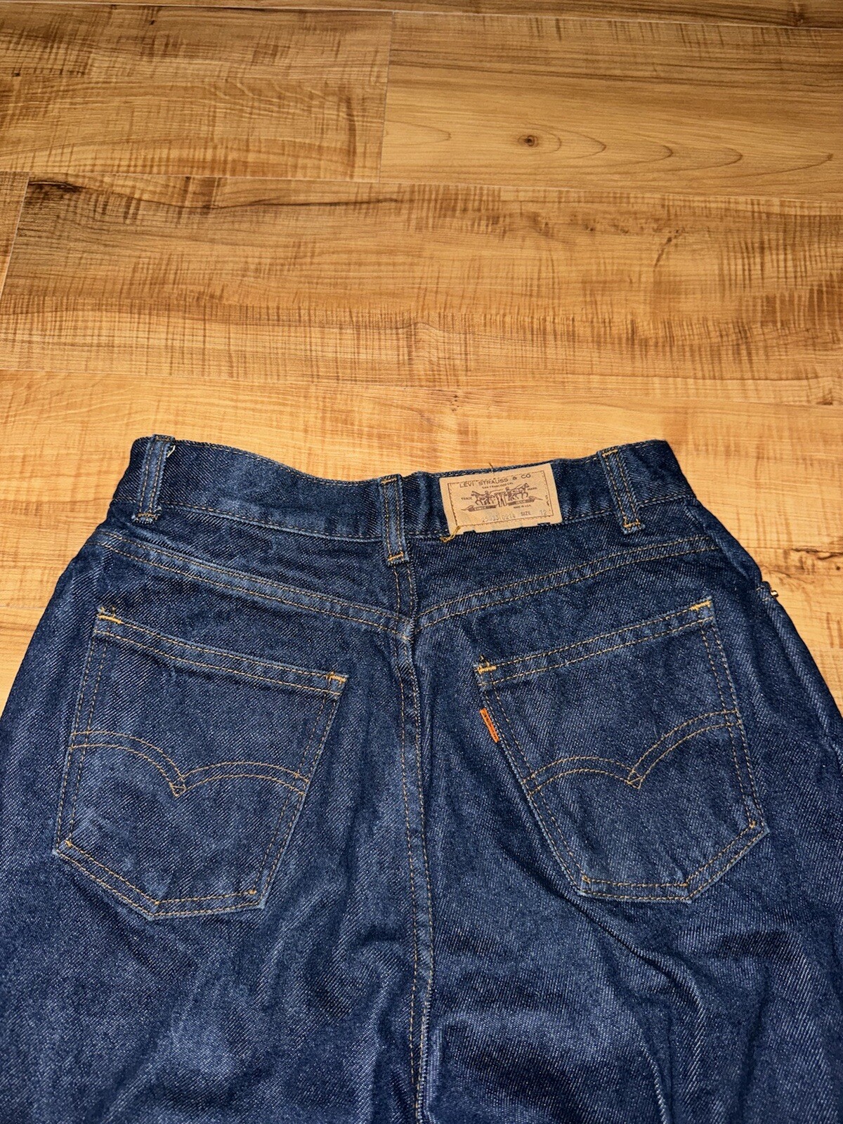 VTG 70’s Levi’s 25035 0214 Orange Tab Jeans Size 12 Talon 42 Zipper Dark! USA