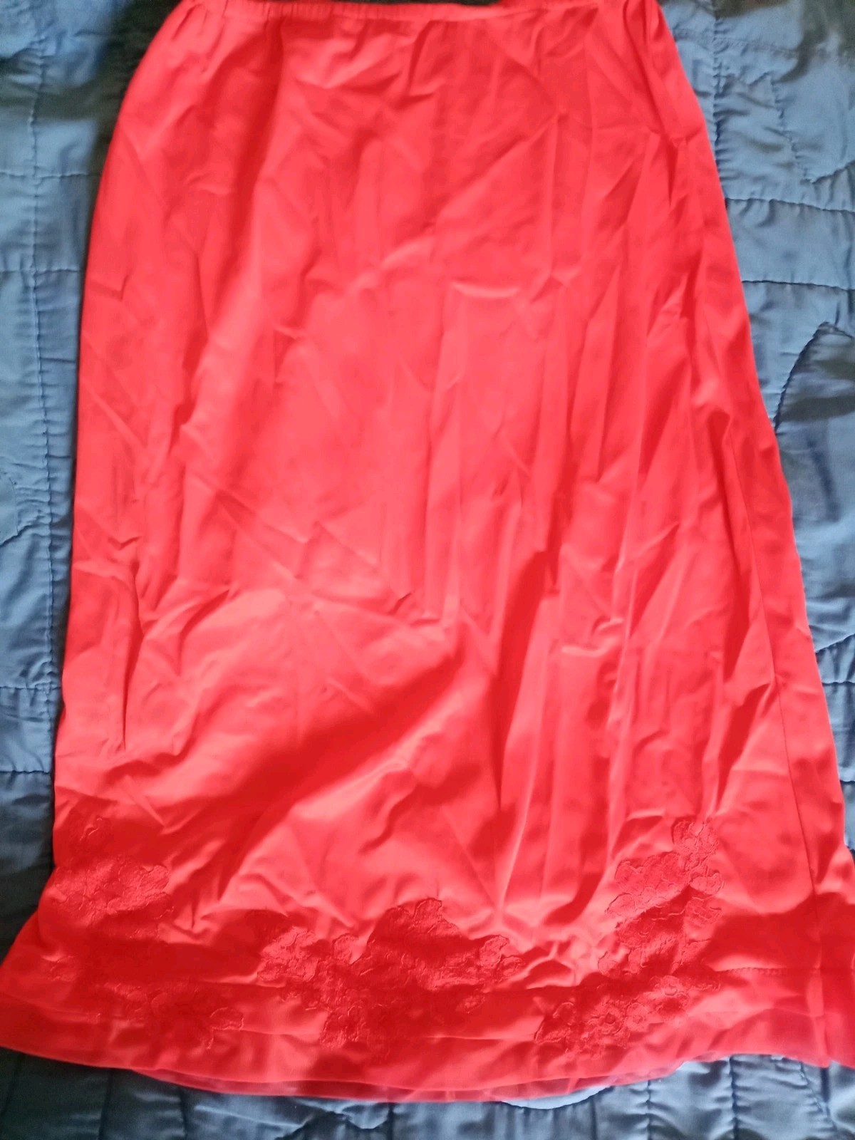 Suavette 50’s Vintage Van Raalte All Nylon Half Slip Red Lace Chiffon Skirt