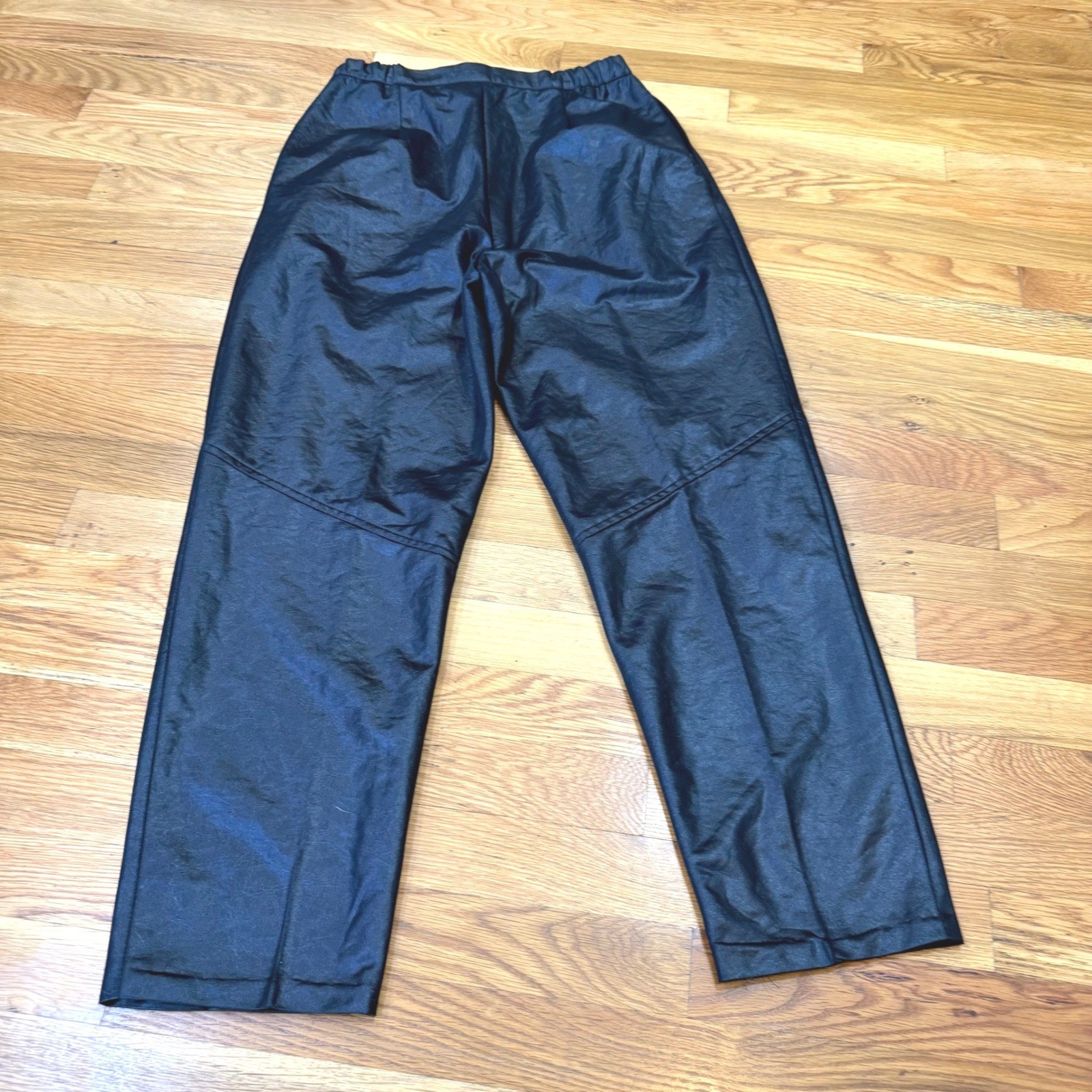 Jo Hardin Vintage Black Faux Leather High Waisted Pants Made in USA Size 6