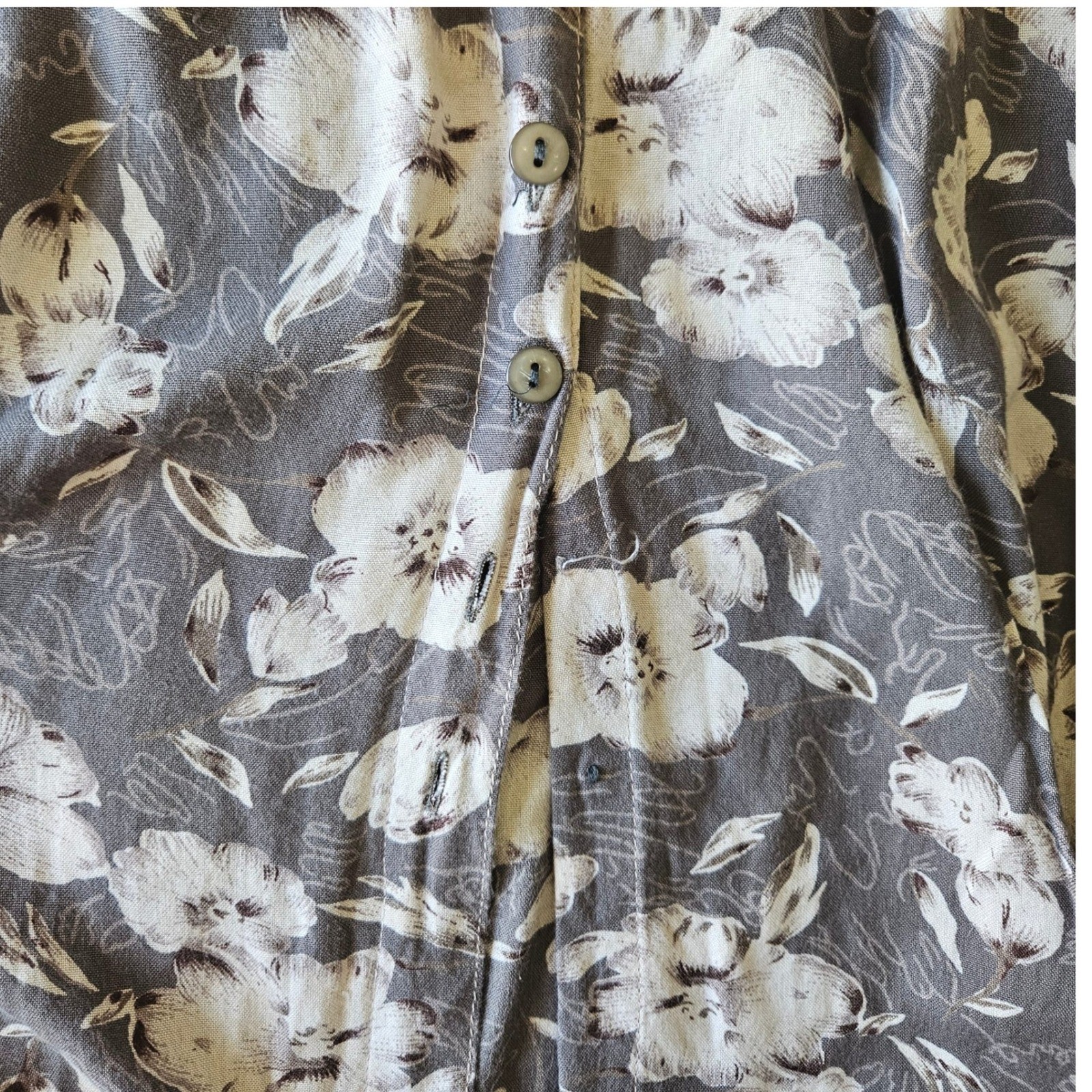Floral Button Front Maxi Skirt Taupe Cottagecore Boho M Speed Limit Brand Rayon
