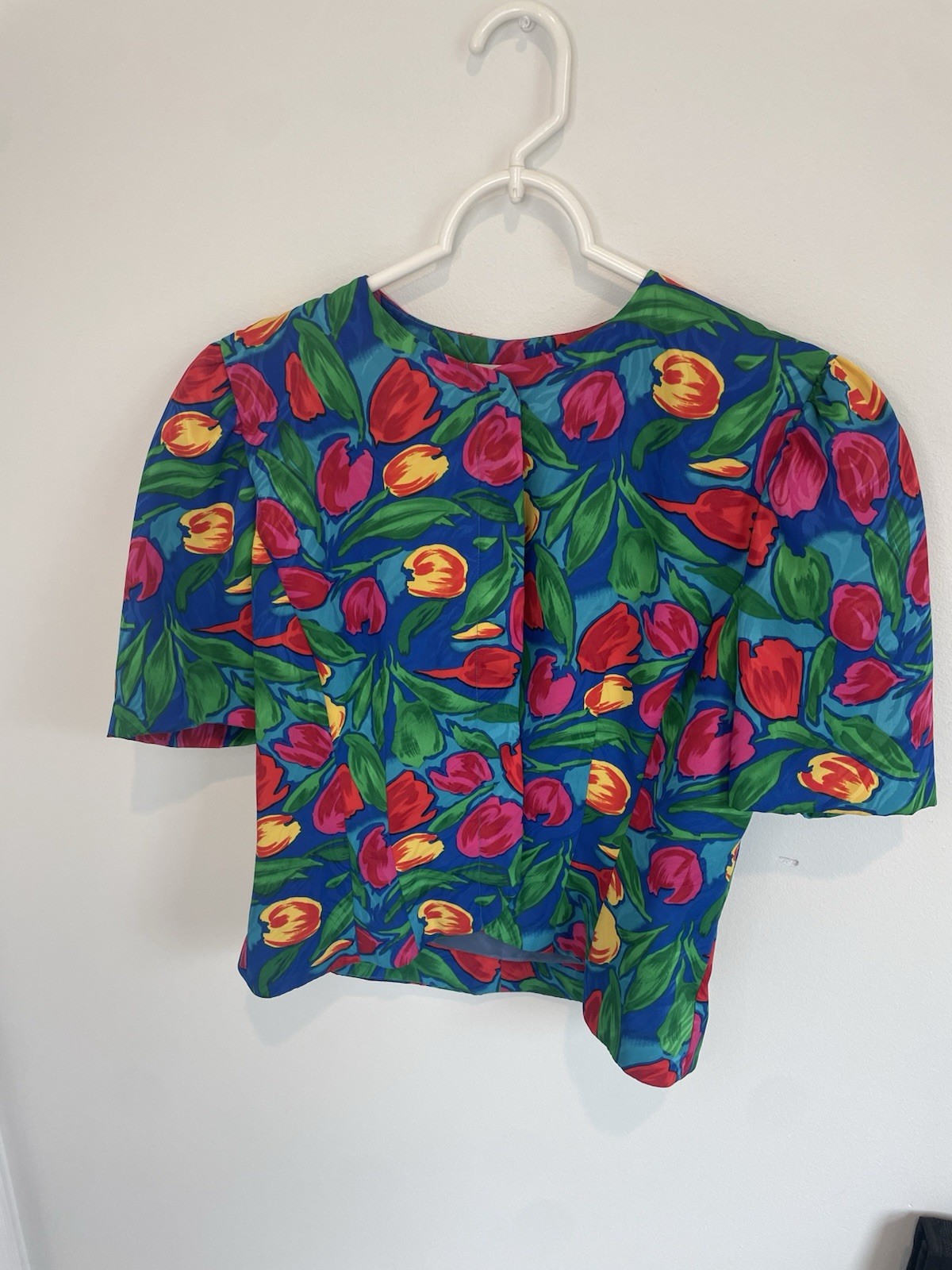 Vintage Papell Boutique Floral Tulip Skirt Suit Set Summer Chic Sz 10 Midi Skirt
