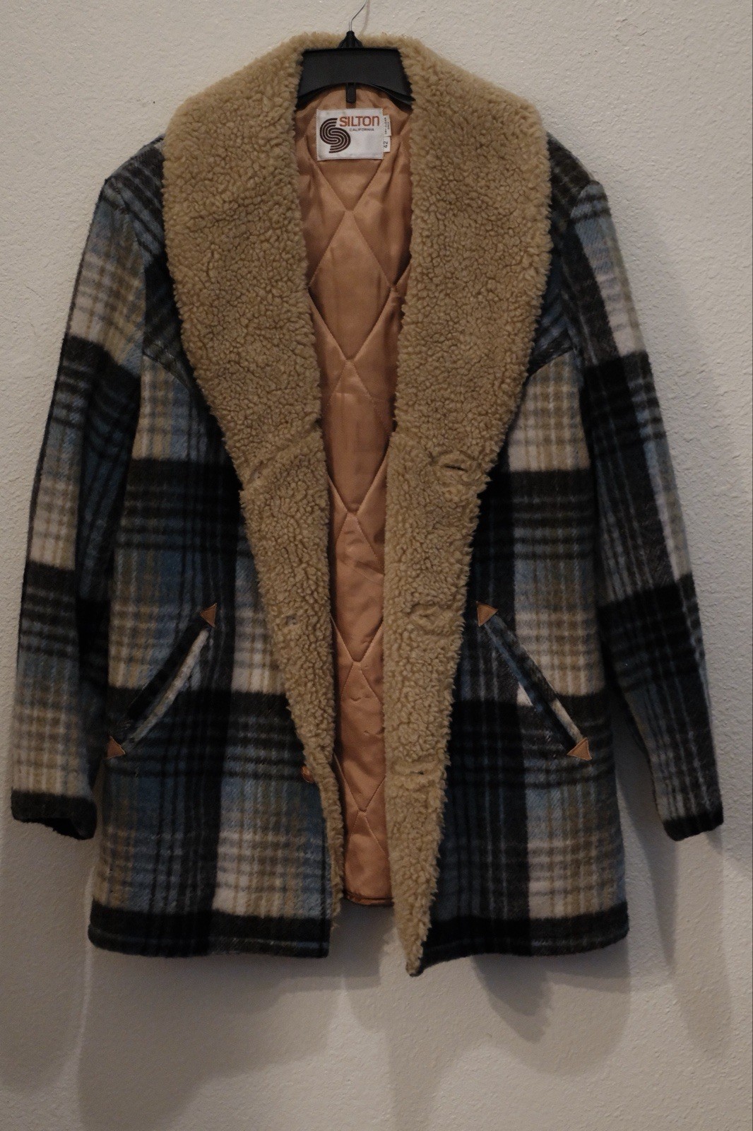 Silton California vintage 1970s wool plaid coat