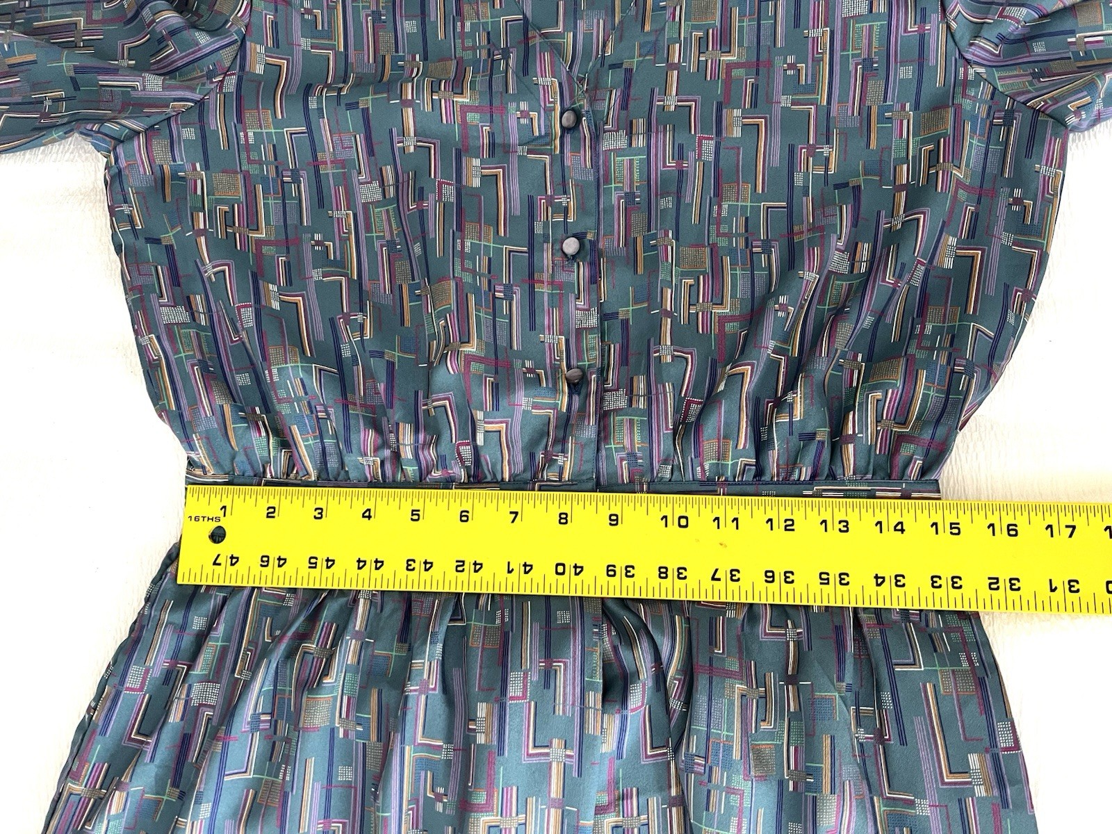 Vintage 80s Silksensible Tea Dress Size 14 Shoulder Pads Retro Cottagecore EUC