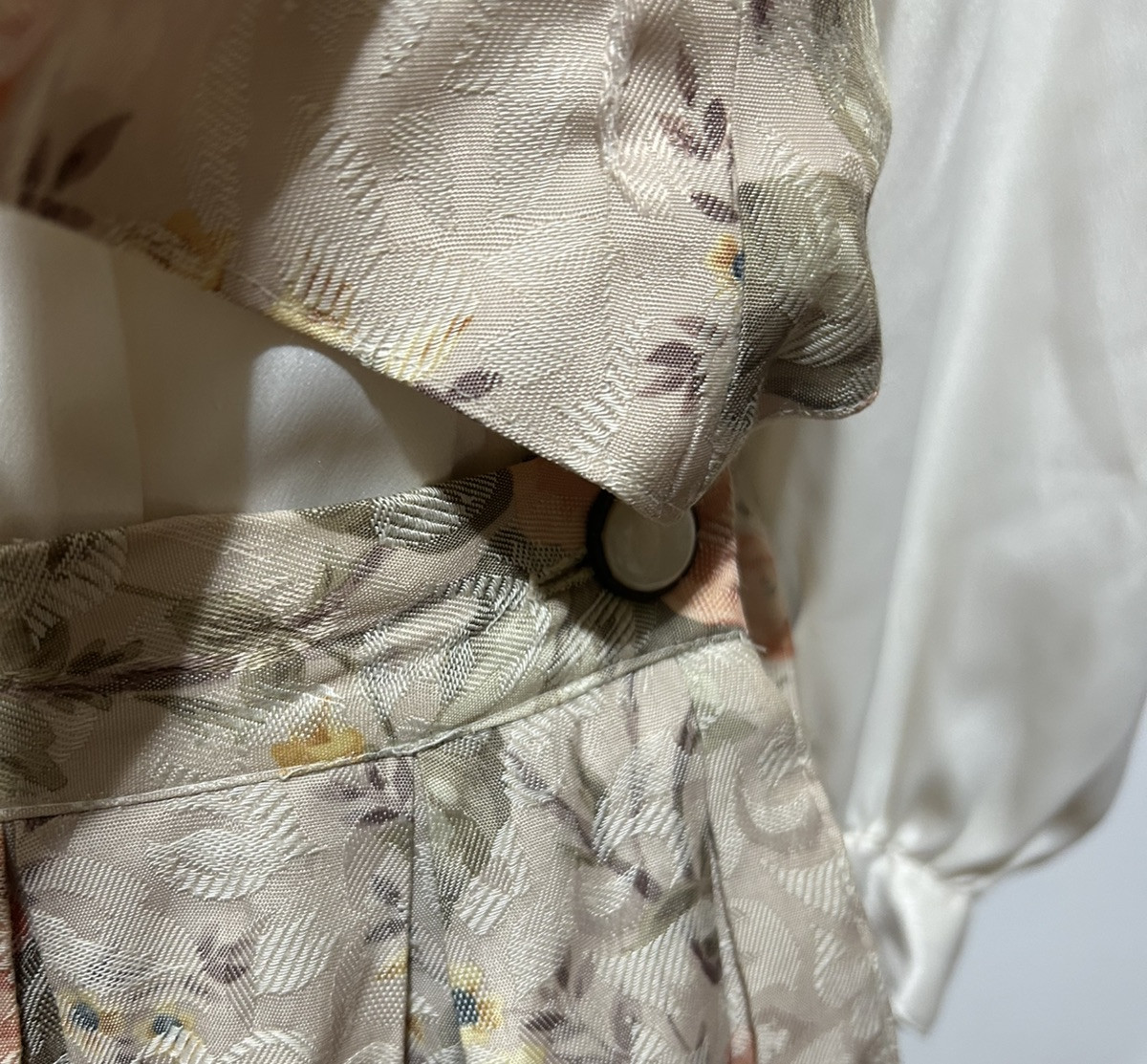 Vintage Dress Womens 6 /Garden Tea Skirt Vest Floral Long Sleeve w Blouse Nilani