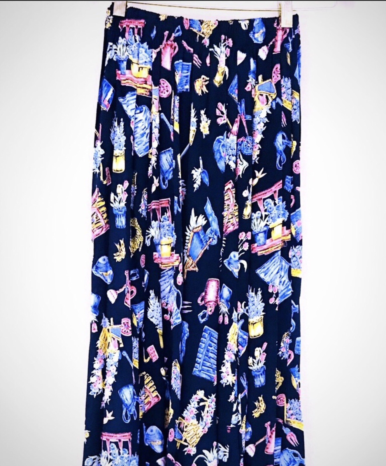 Vintage Y2K Romeo Romeo Embellished Denim Vest Matching Maxi Skirt Garden Theme