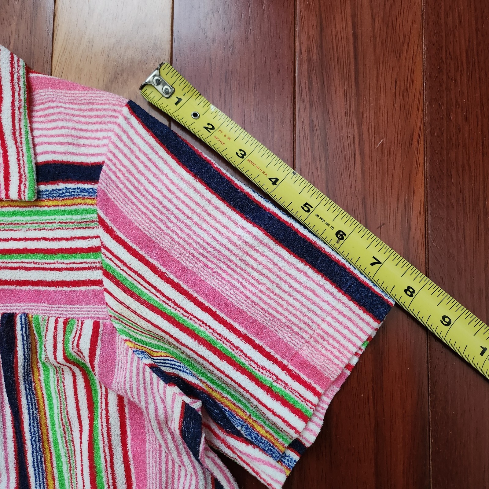 Vintage Katz Loungewear Dress Sleepwear Nightgown Robe Stripes Snap Closure