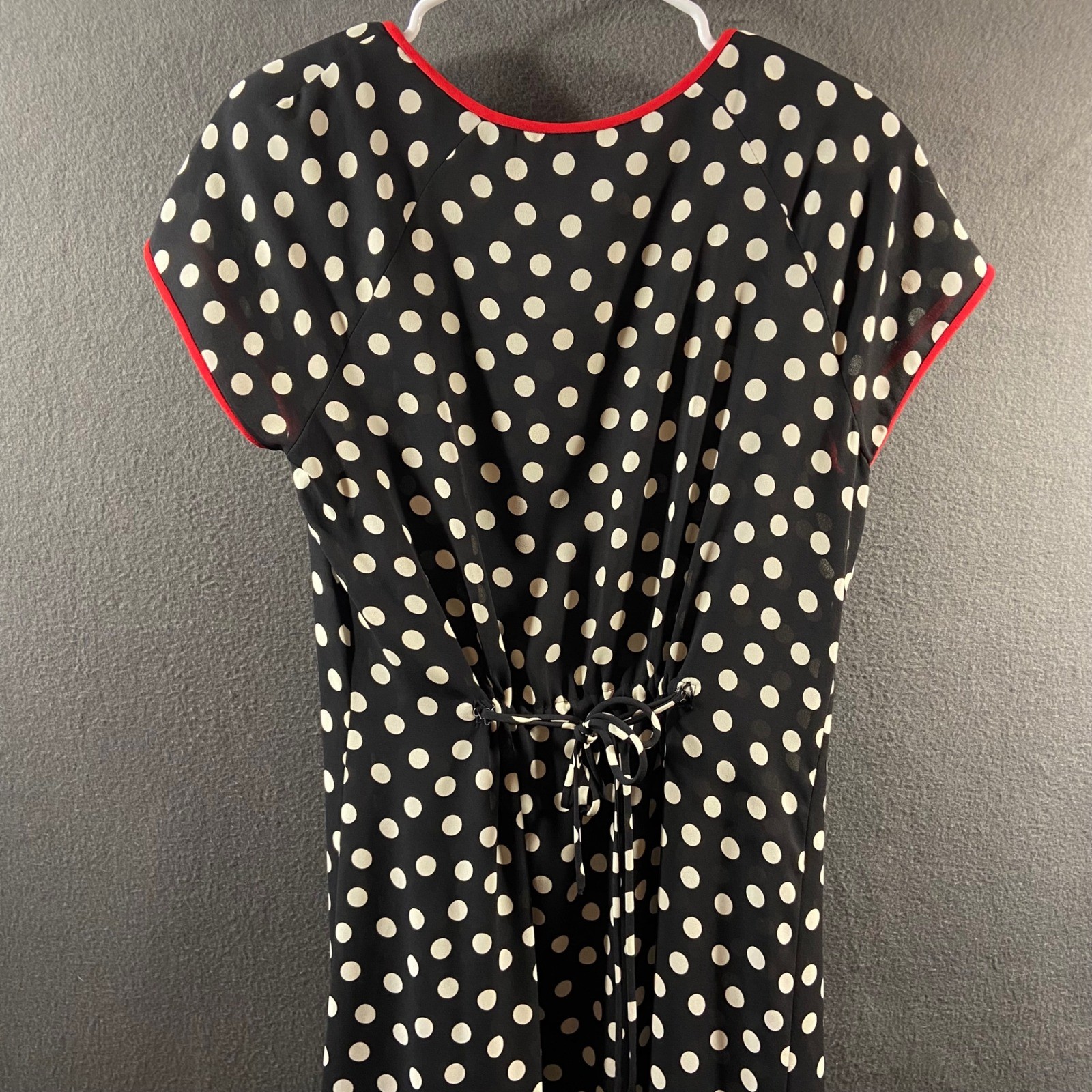 vtg women Polka Dot Maxi Dress 10 Red retro rockabilly pinup 50s swing bombshell