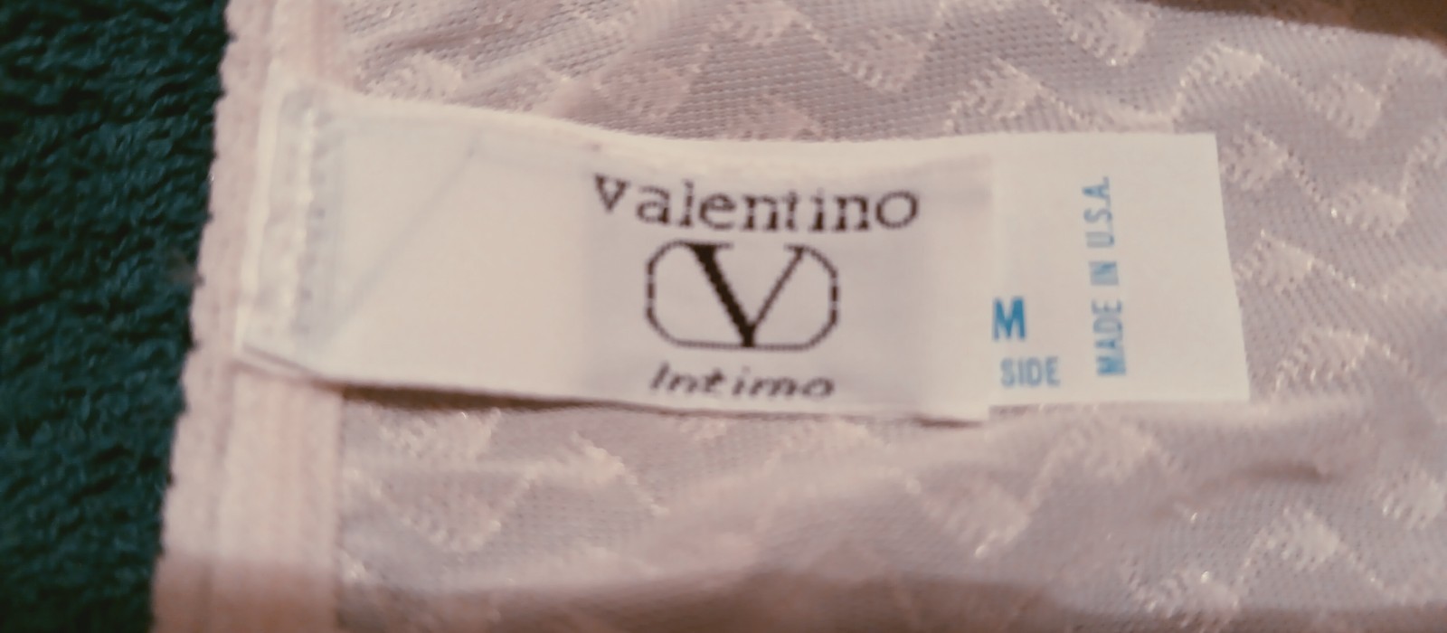 VALENTINO VINTAGE PANTIES sz M-6 CREAM SATIN DIAMONDS w-LACE SIDE PANELS #17-35