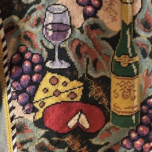Kolor Way Hand Stitched Artistic Wine-Themed Cardigan Button Up Sweater Small