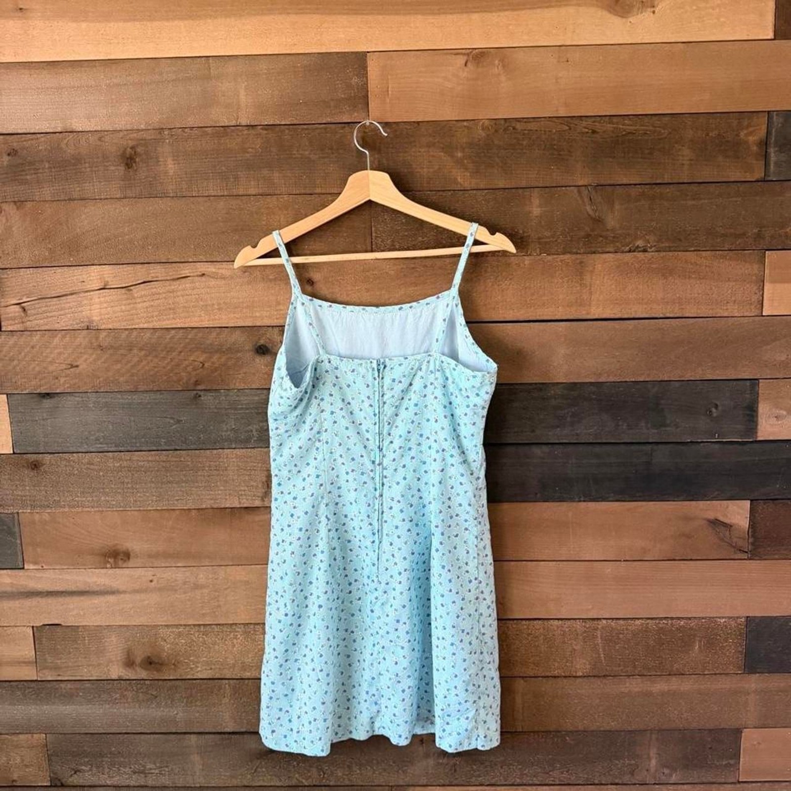 Y2K Secret Garden Blue Ditsy Floral Mini Slip Dress