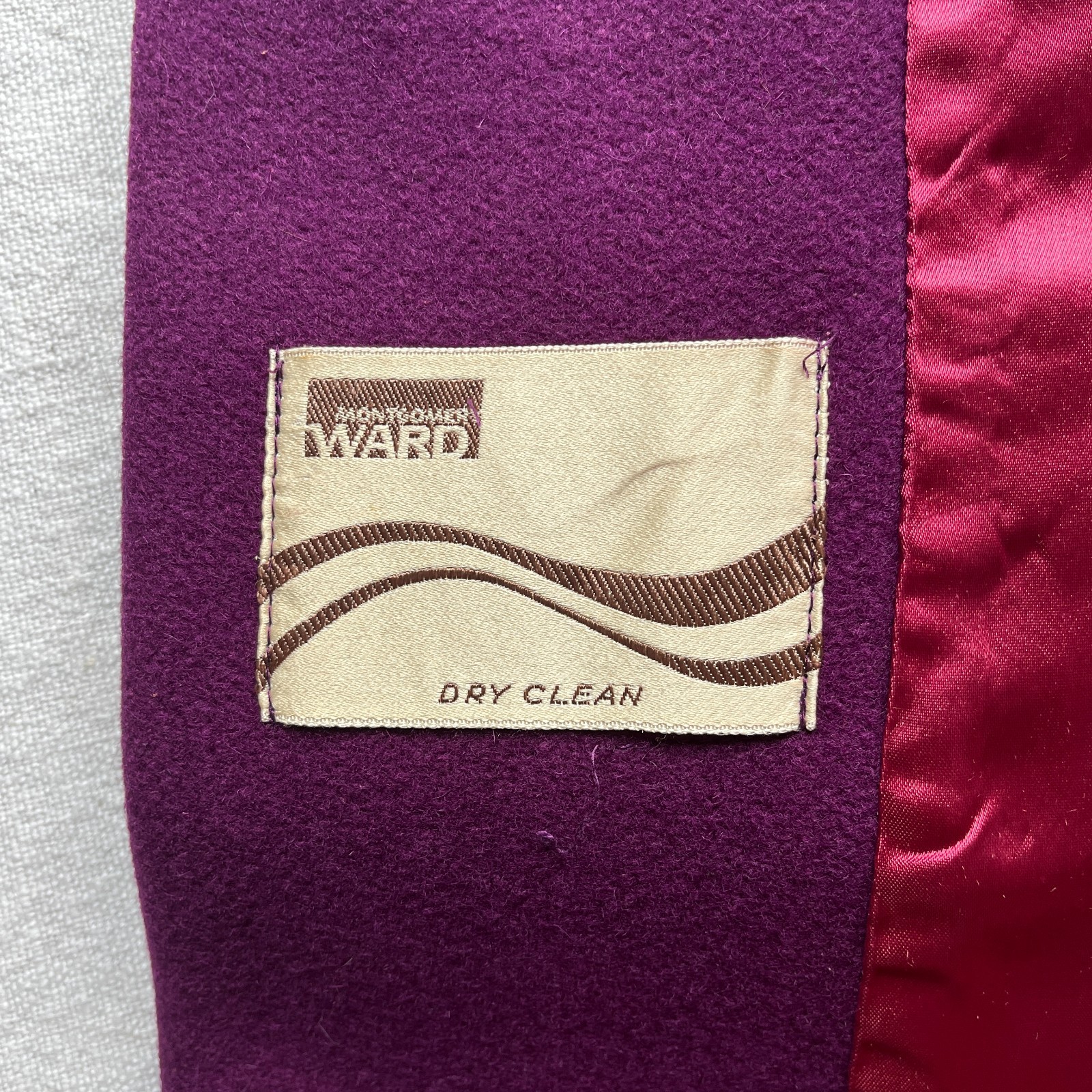 Vintage 70s Women’s Montgomery Ward Purple Hooded Peacoat Coat Medium