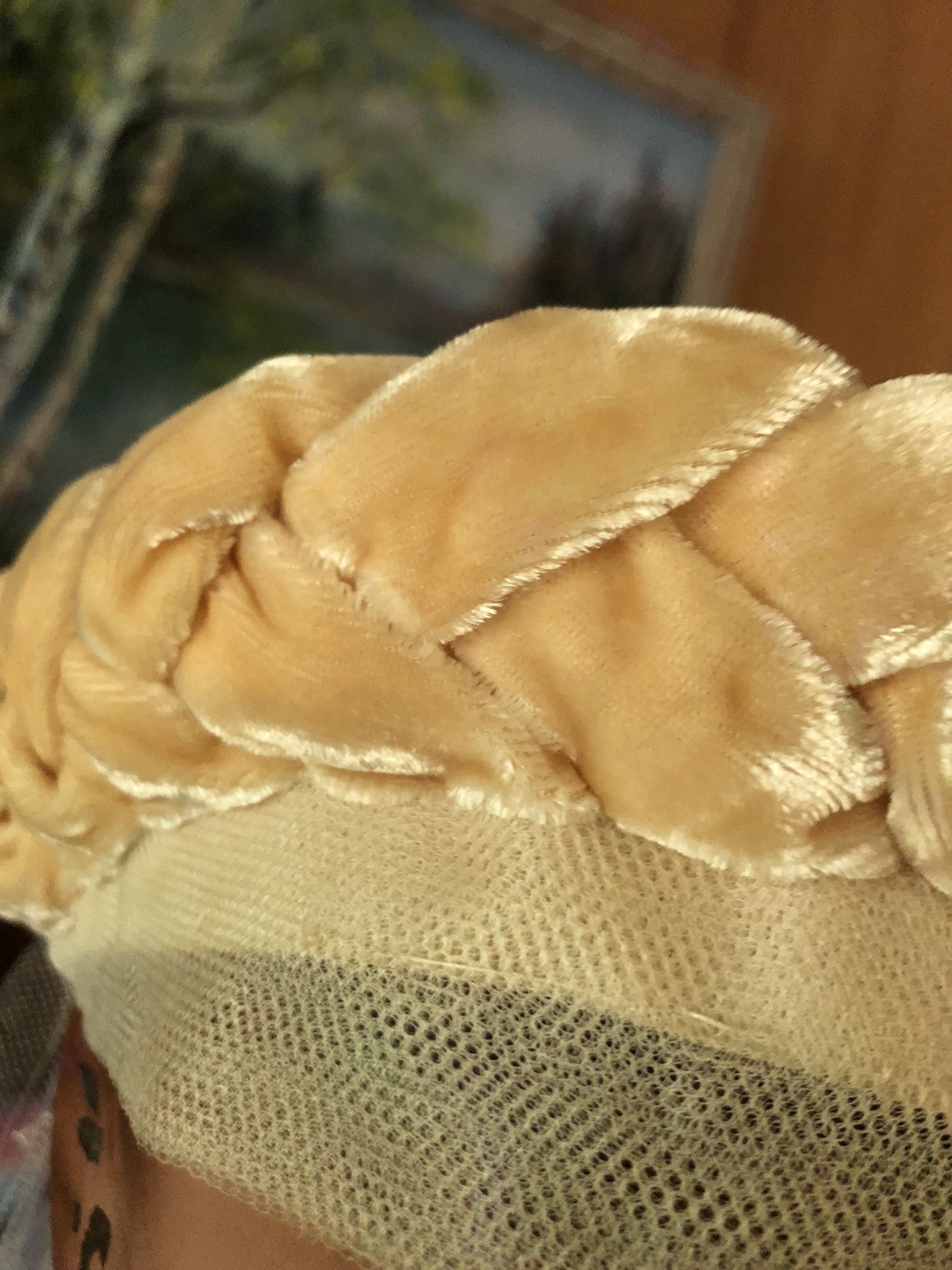 Vintage Antique 1920’s 1930’s Silk Velvet Wedding Crown Veil