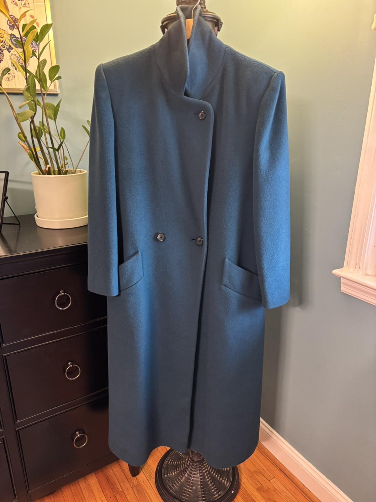 Vintage J G Hook Teal Coat 100% Wool Made in USA Women’s 12–14 Lined Jacket