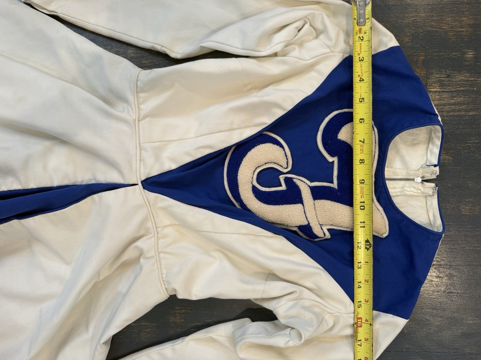 Vintage 1950-60s Cheerleading Uniform Outfit Heavy High Quality Blue & White