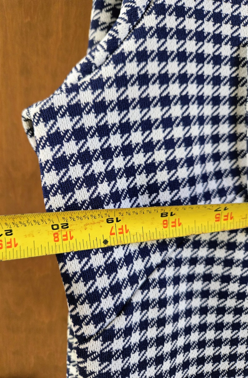 women’s Vintage 70s DUTCHMAID navy HOUNDSTOOTH 4 pocket JACKET blazer, Size 36 L