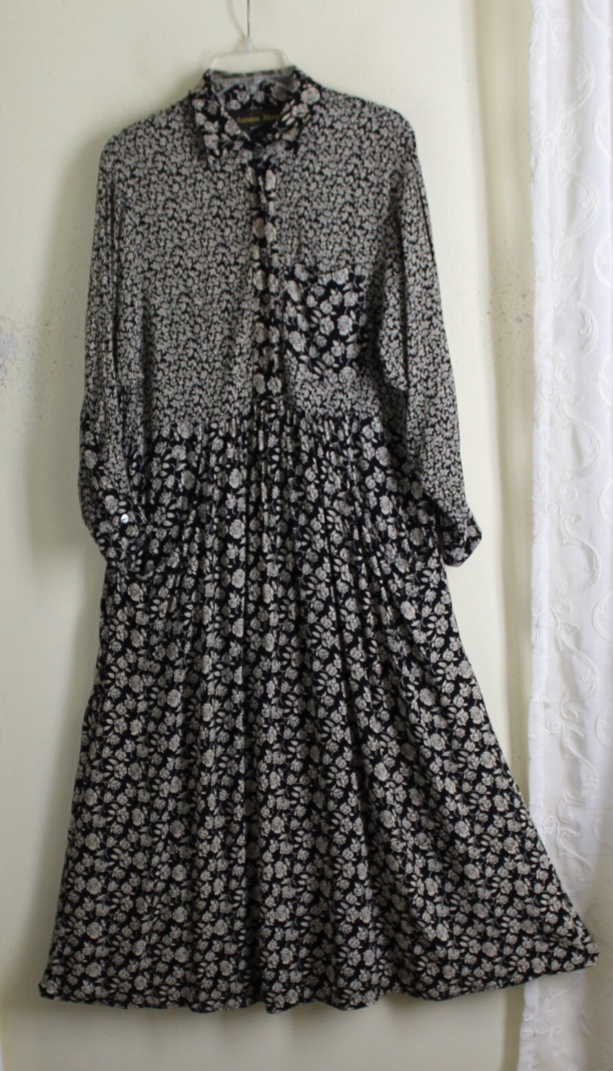 Autumn Moon 80s 90s OS S M 4 6 8 10 Vtg Boho Rayon Hippie Rose Long Full Dress