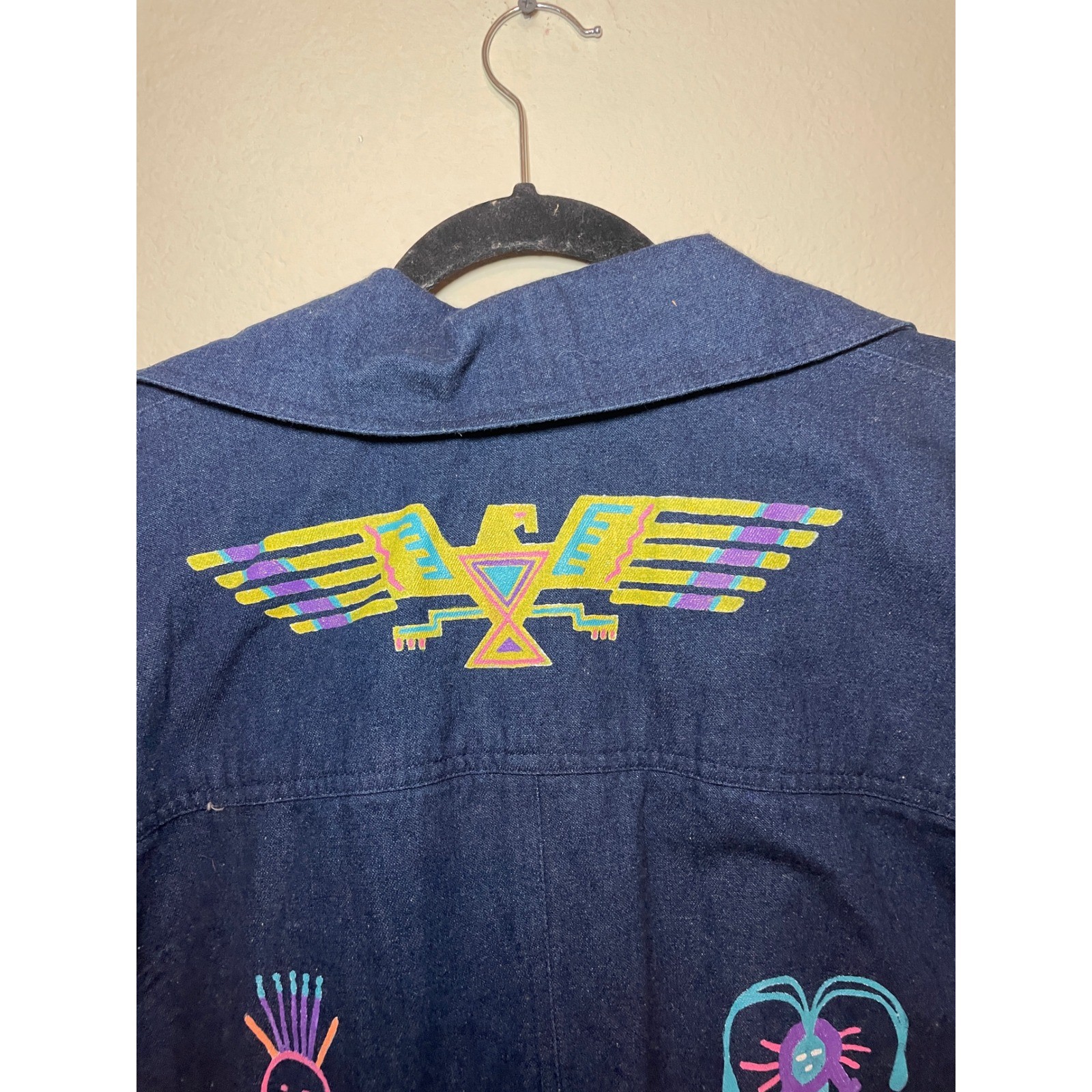 Vintage Art to Wear Kokopelli Native Inspired Eclectic Overshirt Statement Piece