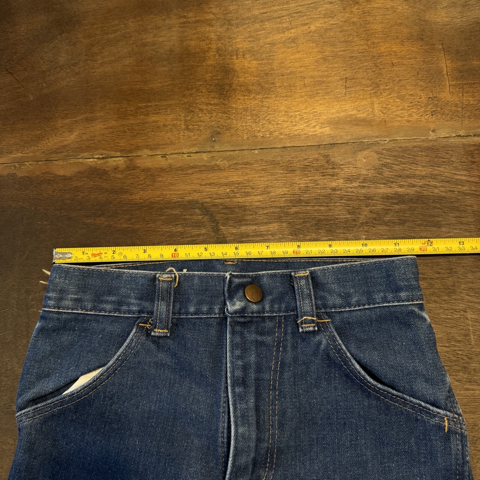Vintage Wrangler Jeans Denim Kids Sze 10 Slim (23×23) Made In USA talon zipper