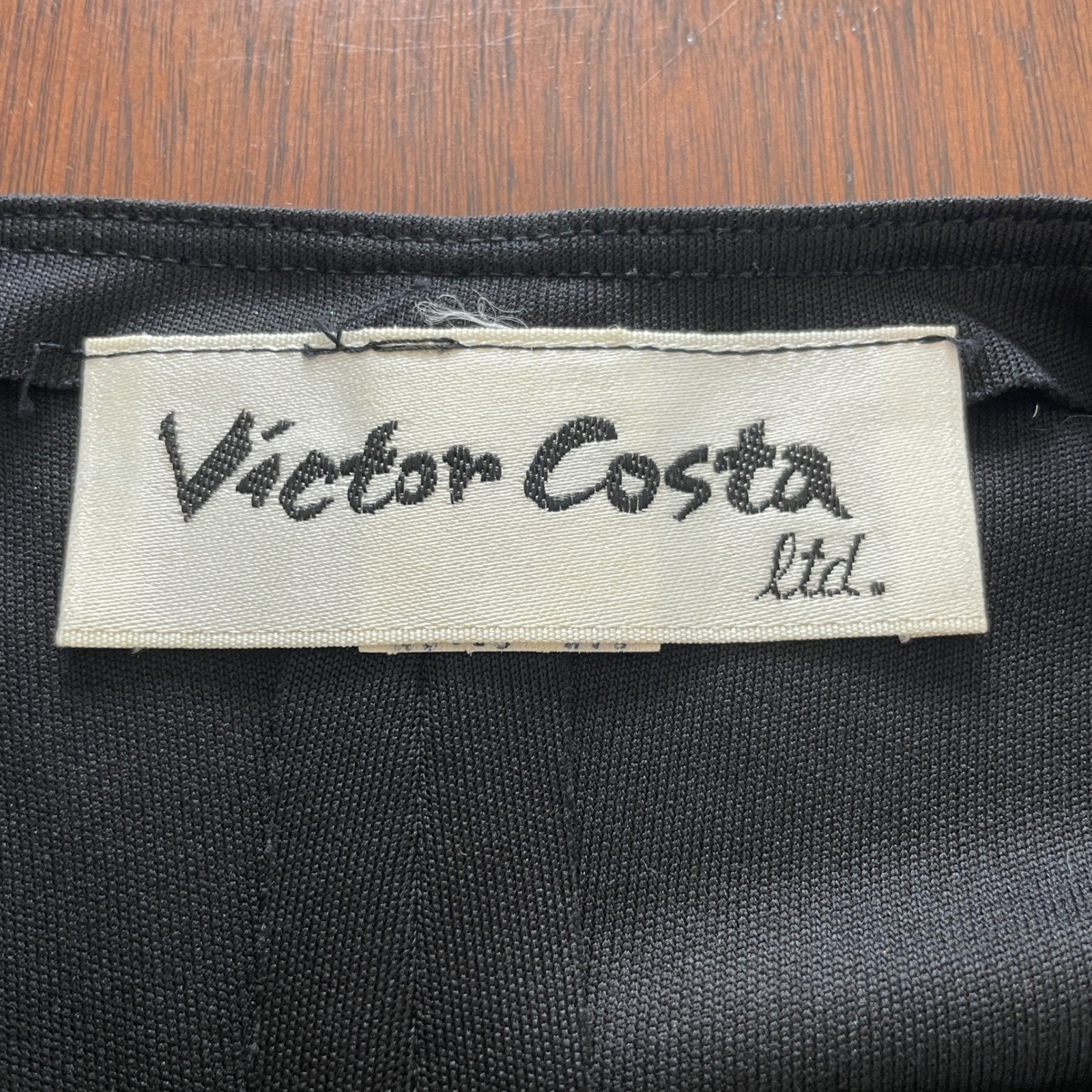 Victor Costa Slip Dress Women 10 Black Spaghetti Strap Vintage Midi Minimalist