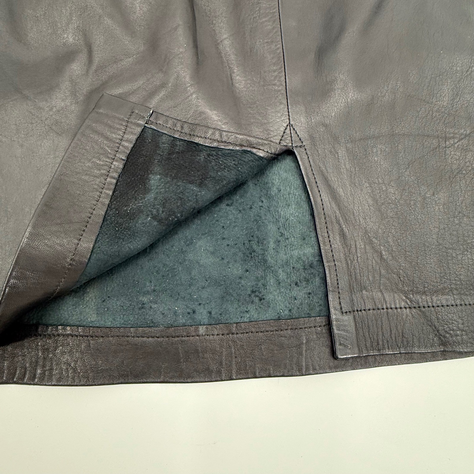 Vintage MAXIMA for Neiman Marcus Black Leather Pencil Skirt Size 14 Fits 30×23