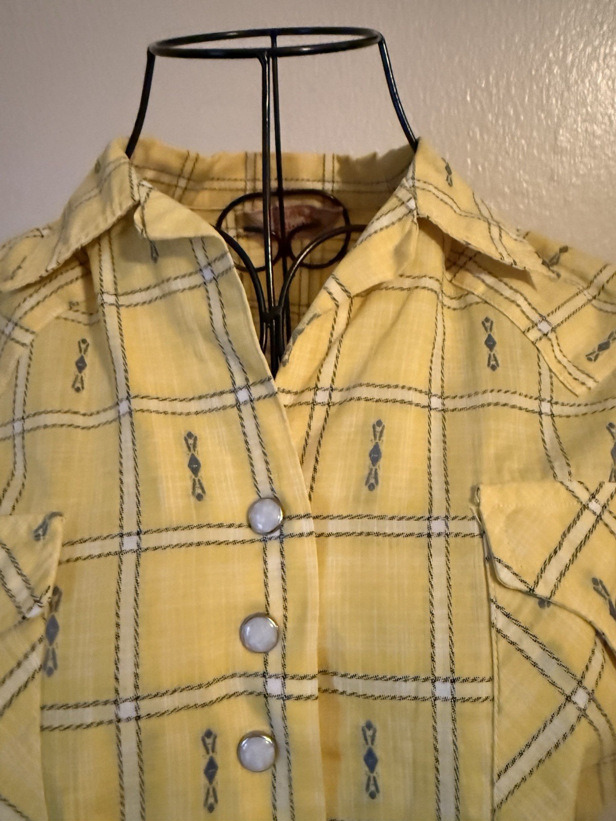 VNTG Women’s H BAR C California Ranch Wear with Pearl Button Western Shirt 34