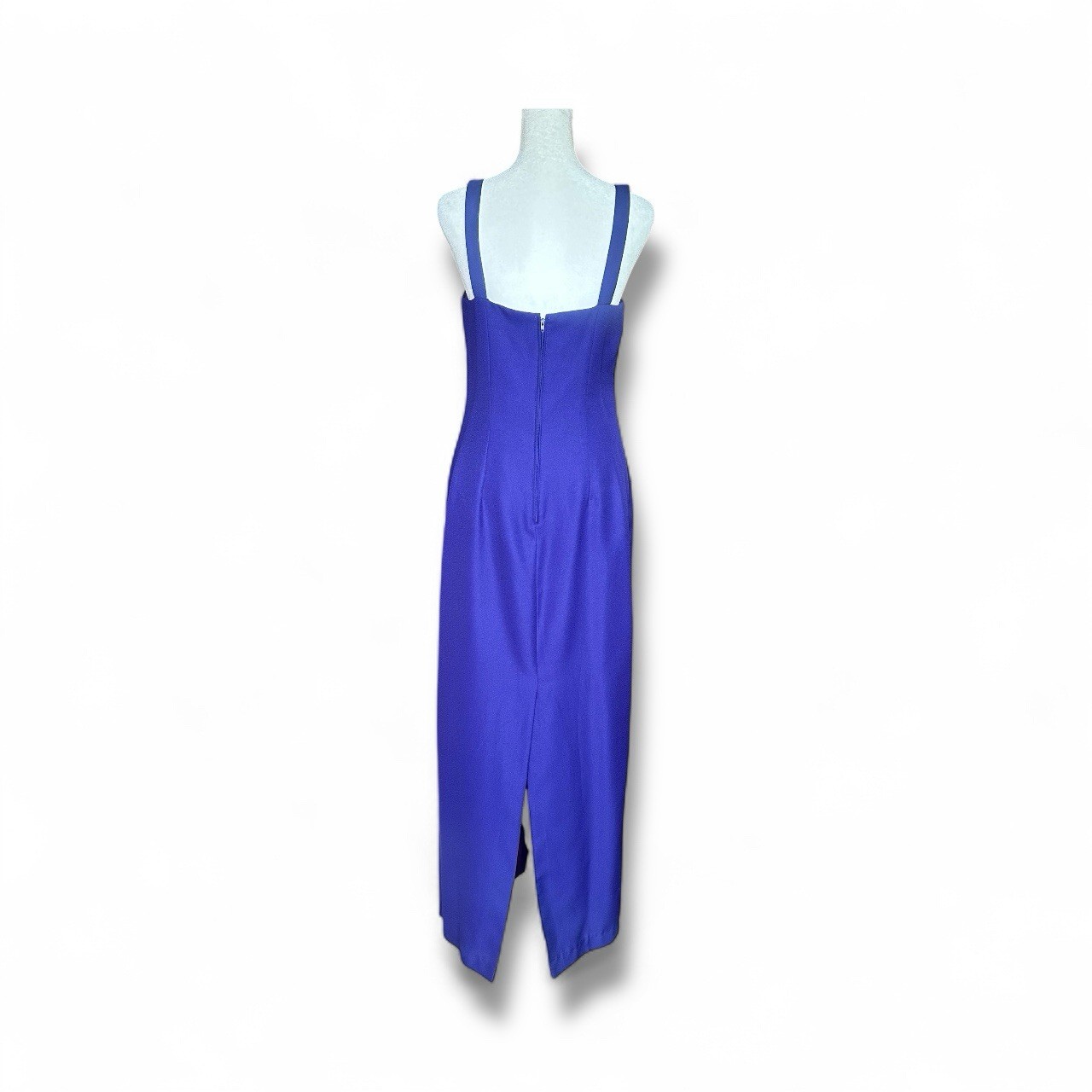 VTG 90s Alex Evenings Purple Maxi Dress 6 USA Square Neck Minimalist Elegant