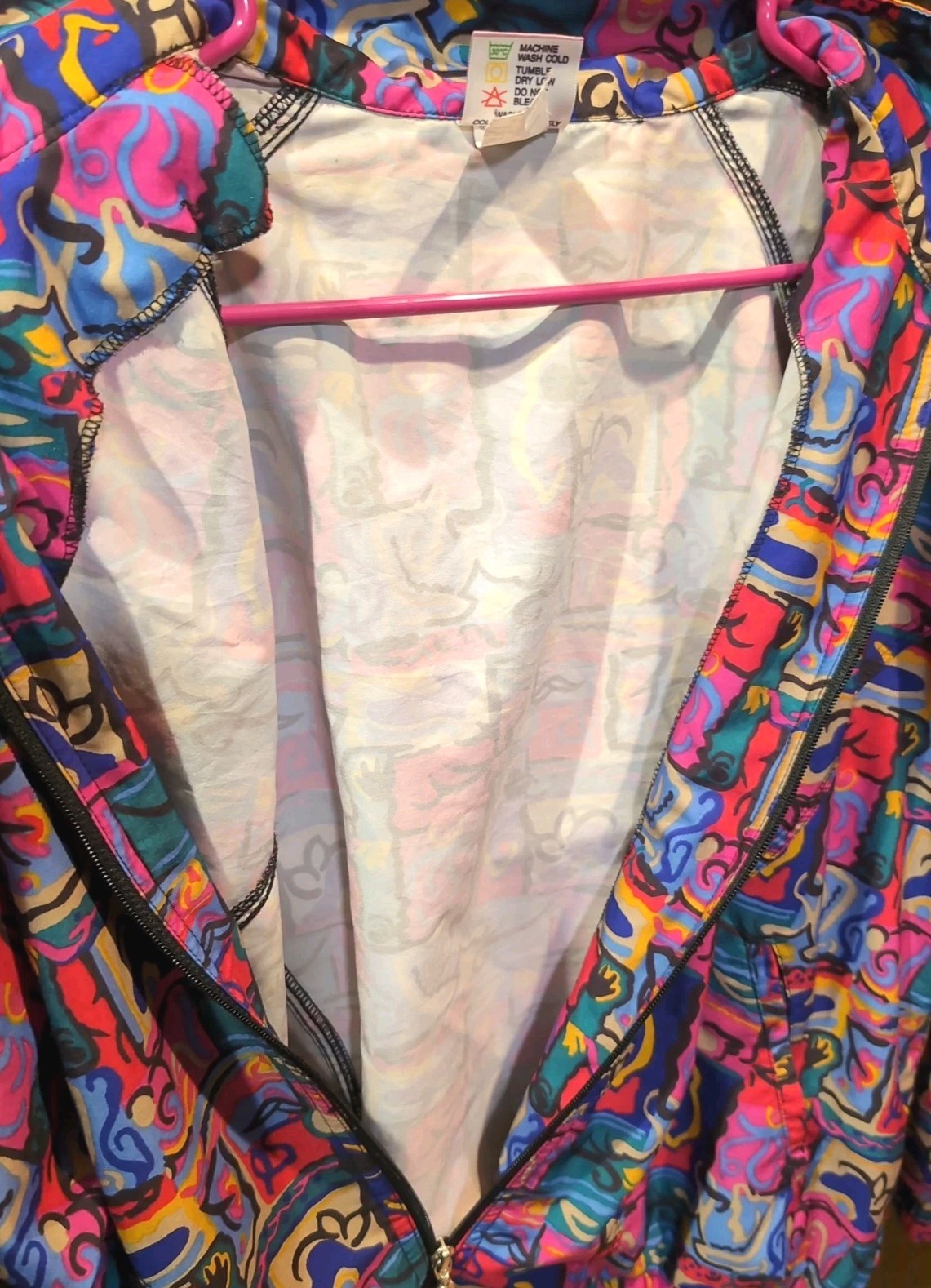VTG Women’s Windbreaker| Jacket|80’s|Sports Wear| Abstract| Prince Tennis| Pink