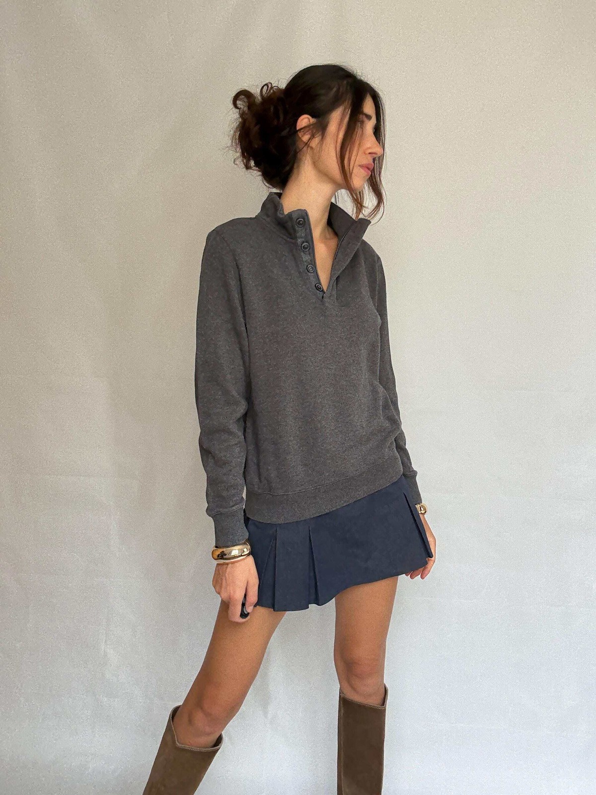 Dark gray McGregor pullover sweatshirt, cotton men’s jumper, M, Branded wear