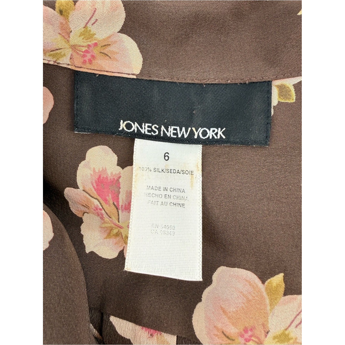 Vintage Jones New York Silk 2 Piece Skirt & Blouse Set Y2K 90s 100% Silk 4/6
