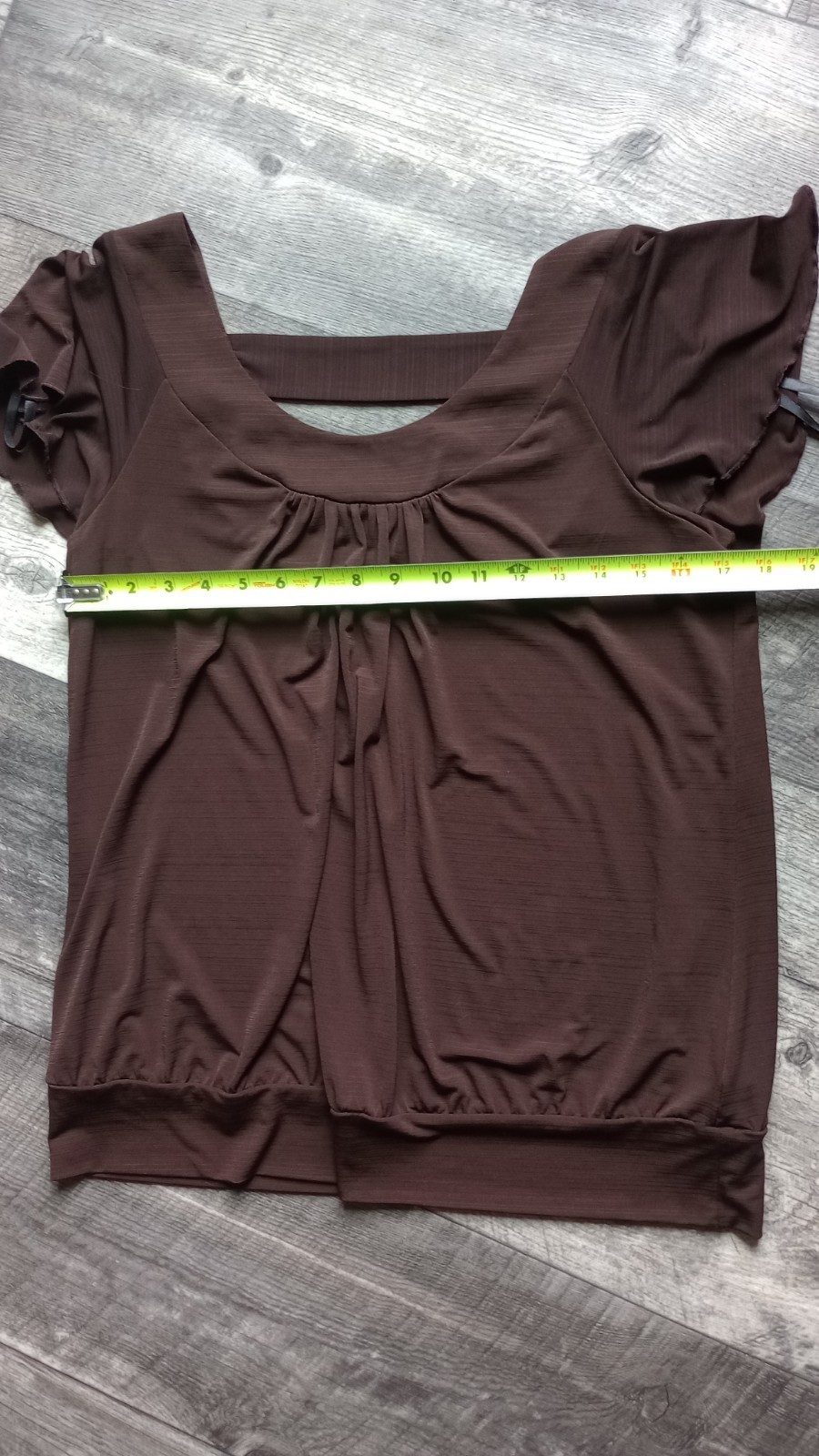 I.N. Studio Women’s M Brown Short Flutter Sleeve Y2K Blouse, Vtg