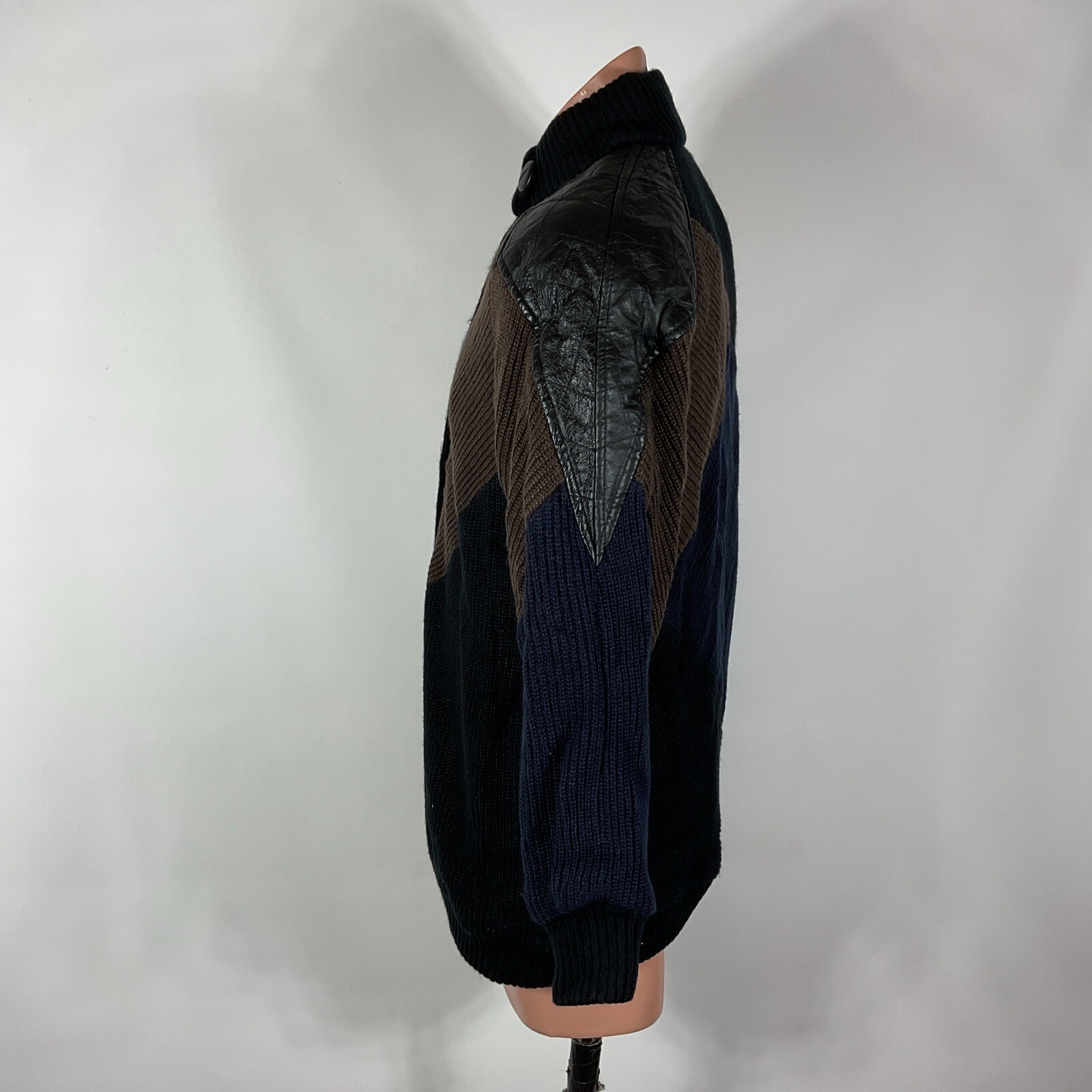 Sweater Coat/Jacket Leather Batwing Aurora International by ABBMOOR 1X Plus VTG
