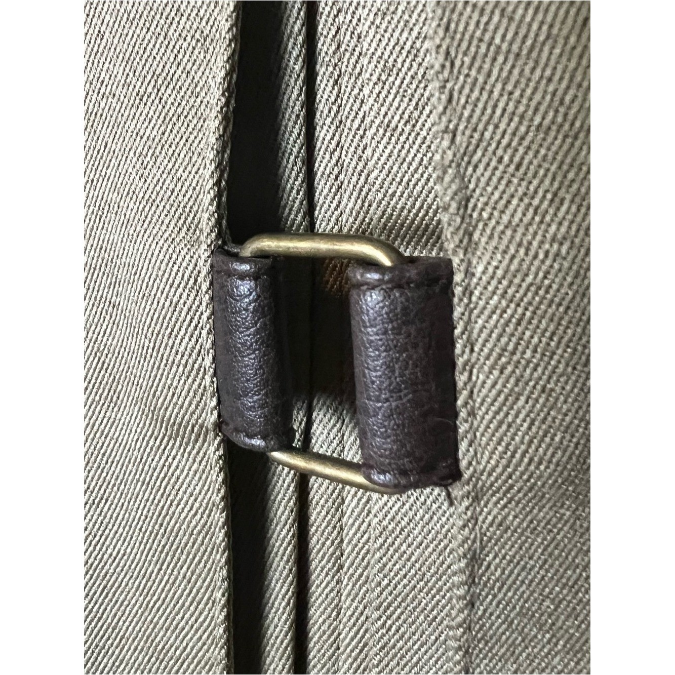Together Vintage 80s Tan Midi Skirt Faux Leather Buckle Straps Pleated Slit Sz S