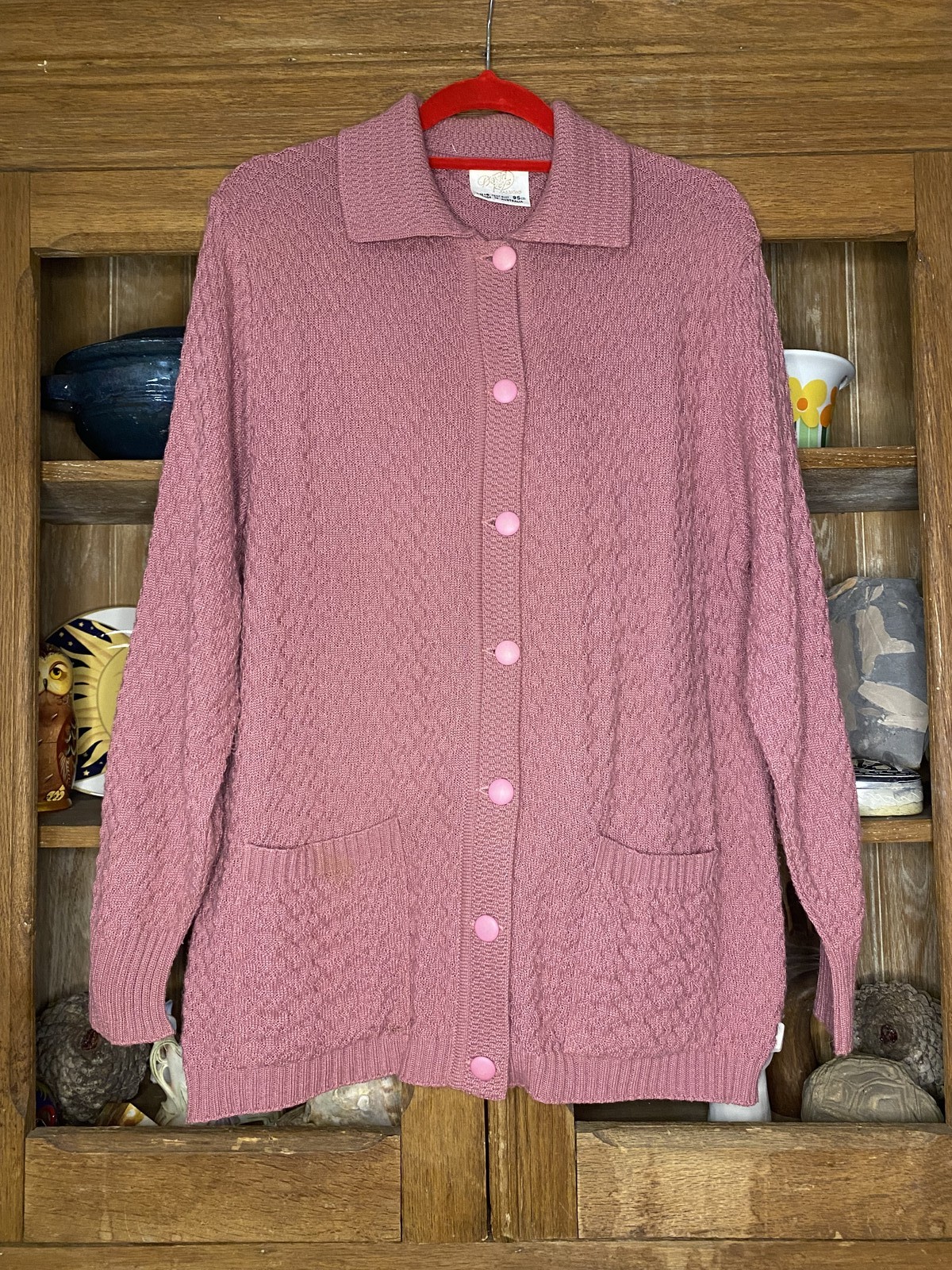Mauve Grandma Cardigan Size 12/14