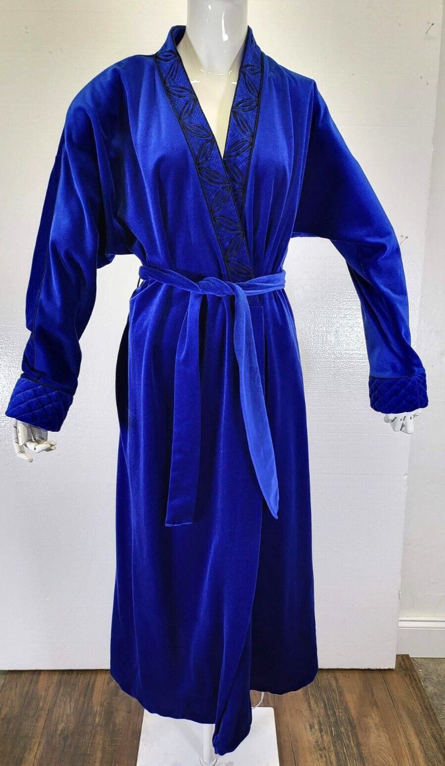 Vintage Gilligan O’malley Velour Robe With Belt Blue Womans Size M 12/14