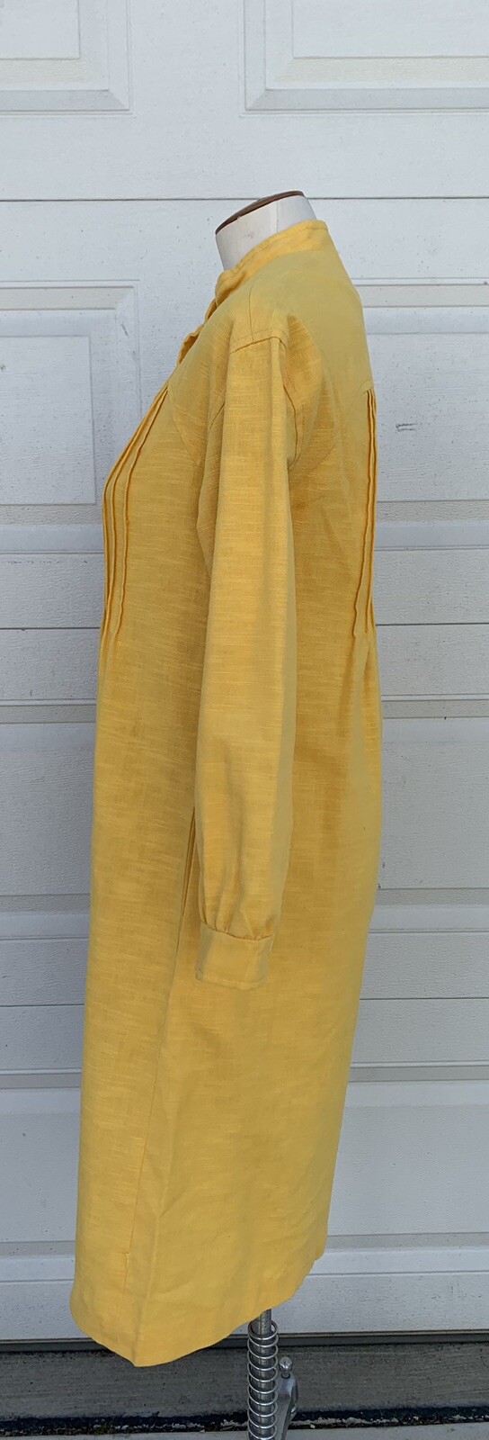 Vintage 60’s 70s S. HOWARD HIRSCH Pintuck Sunflower Yellow Utility Dress XS/S