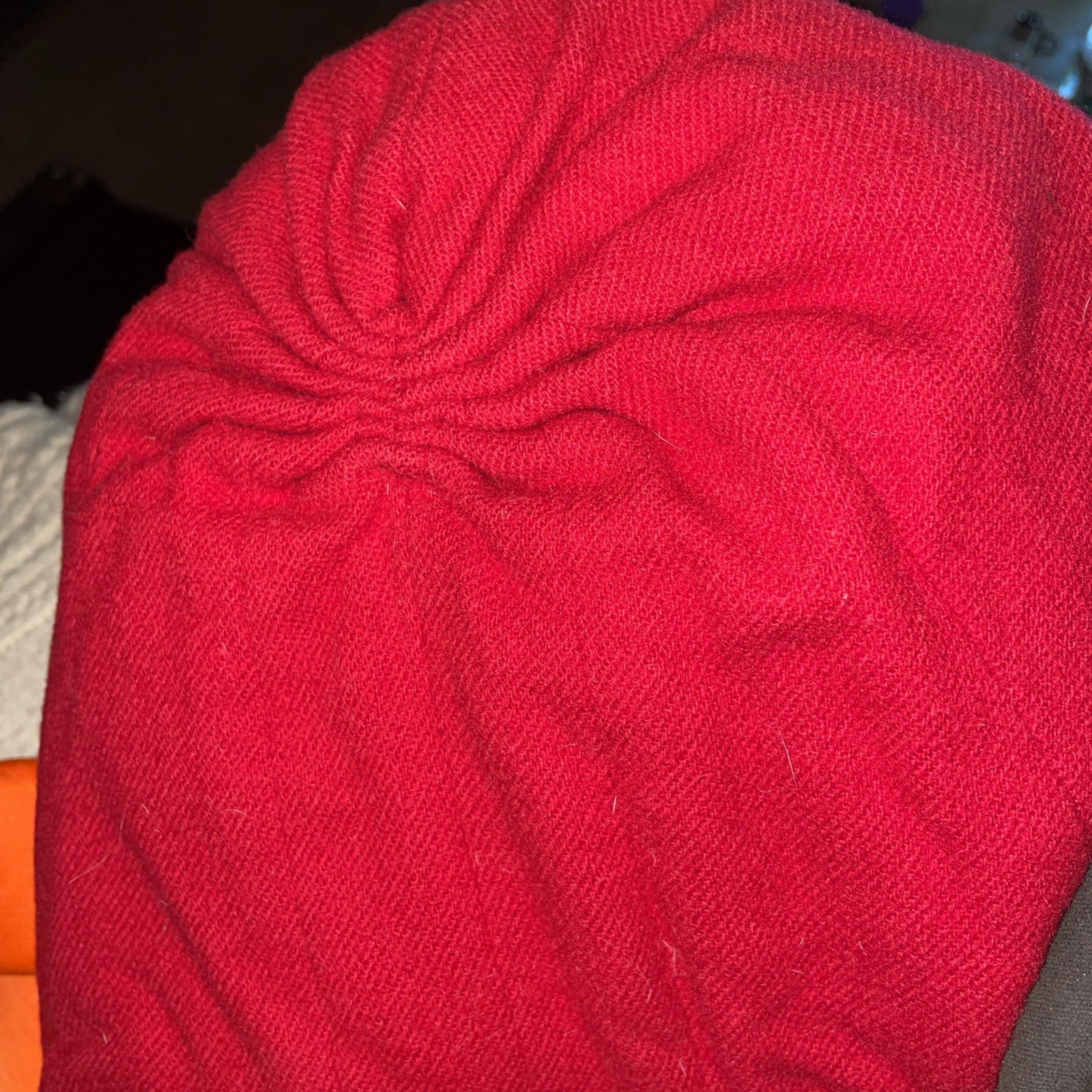 ANTIQUE 1920’S RED RIDING HOOD COSTUME CAPE Wool W Pumpkin Hood