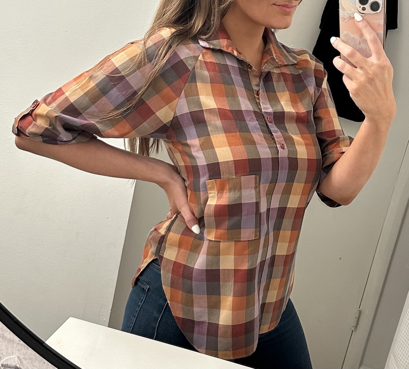 Vintage 70’s topics Spare Parts California Size Medium Made In USA Flannel Top