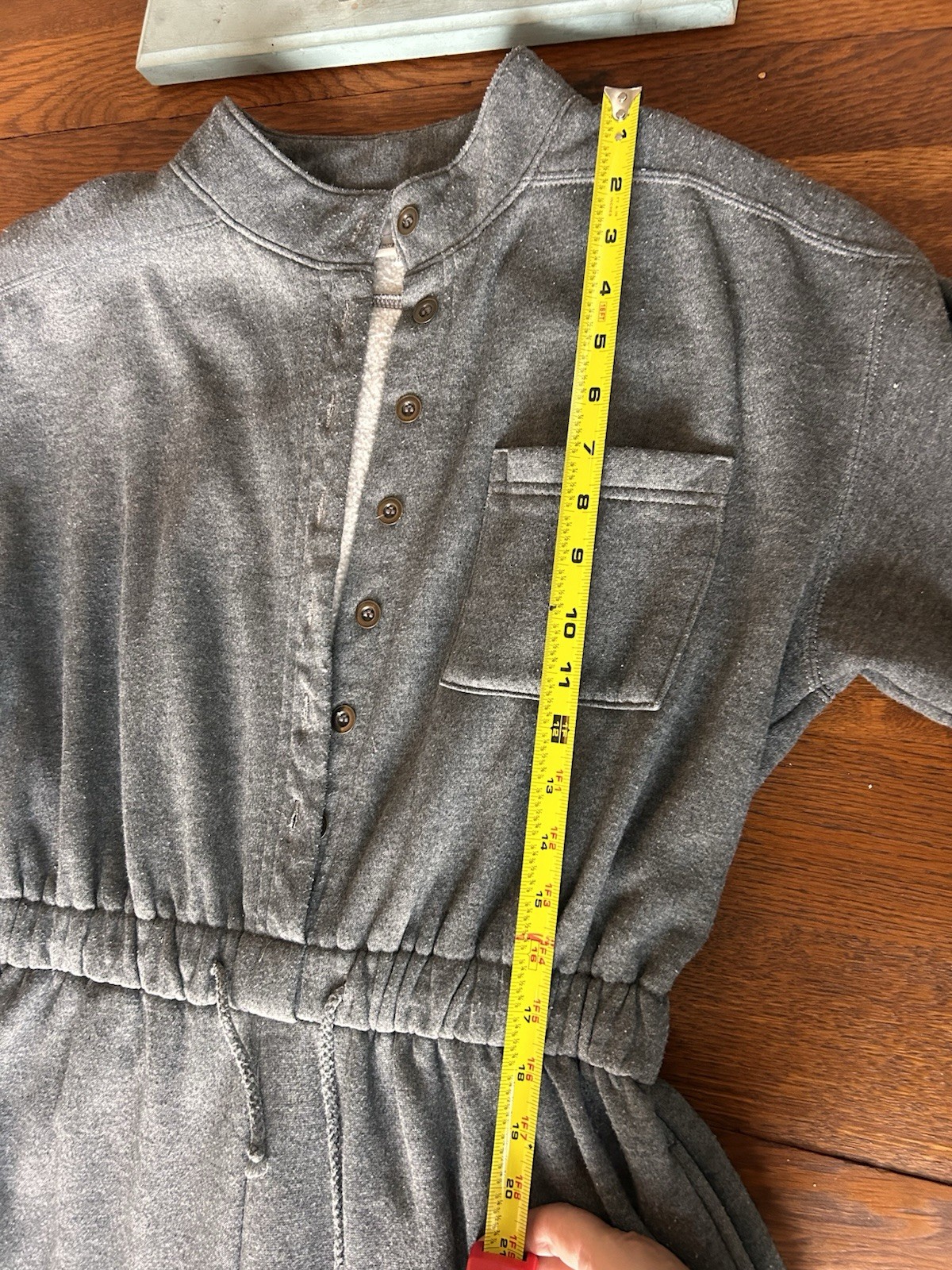 Vintage Elle Macpherson jumpsuit one peice gray sweat outfit romper athleisure L