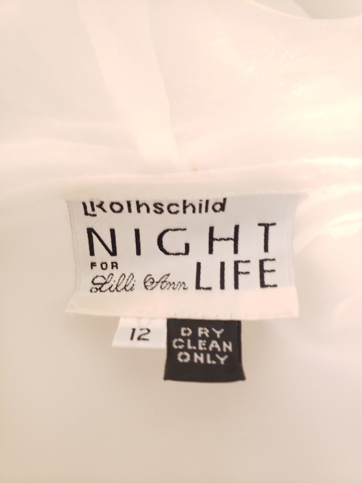 Vtg 70s Rothschild Night Life for Lilli Ann 12 White Organza blouse Avant Garde