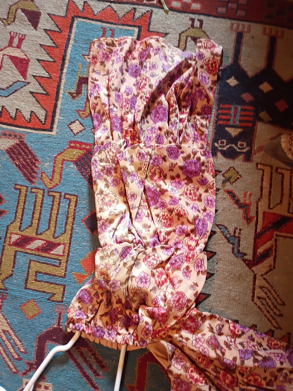 VTG S. Howard Hirsch Floral Prairie Maxi Dress 60’s Small