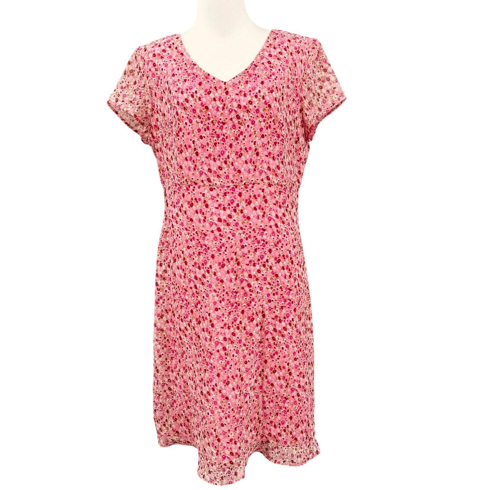 Vintage Classics by Eileen West Pink Floral Dress Size 12 Y2K FairyCoquette