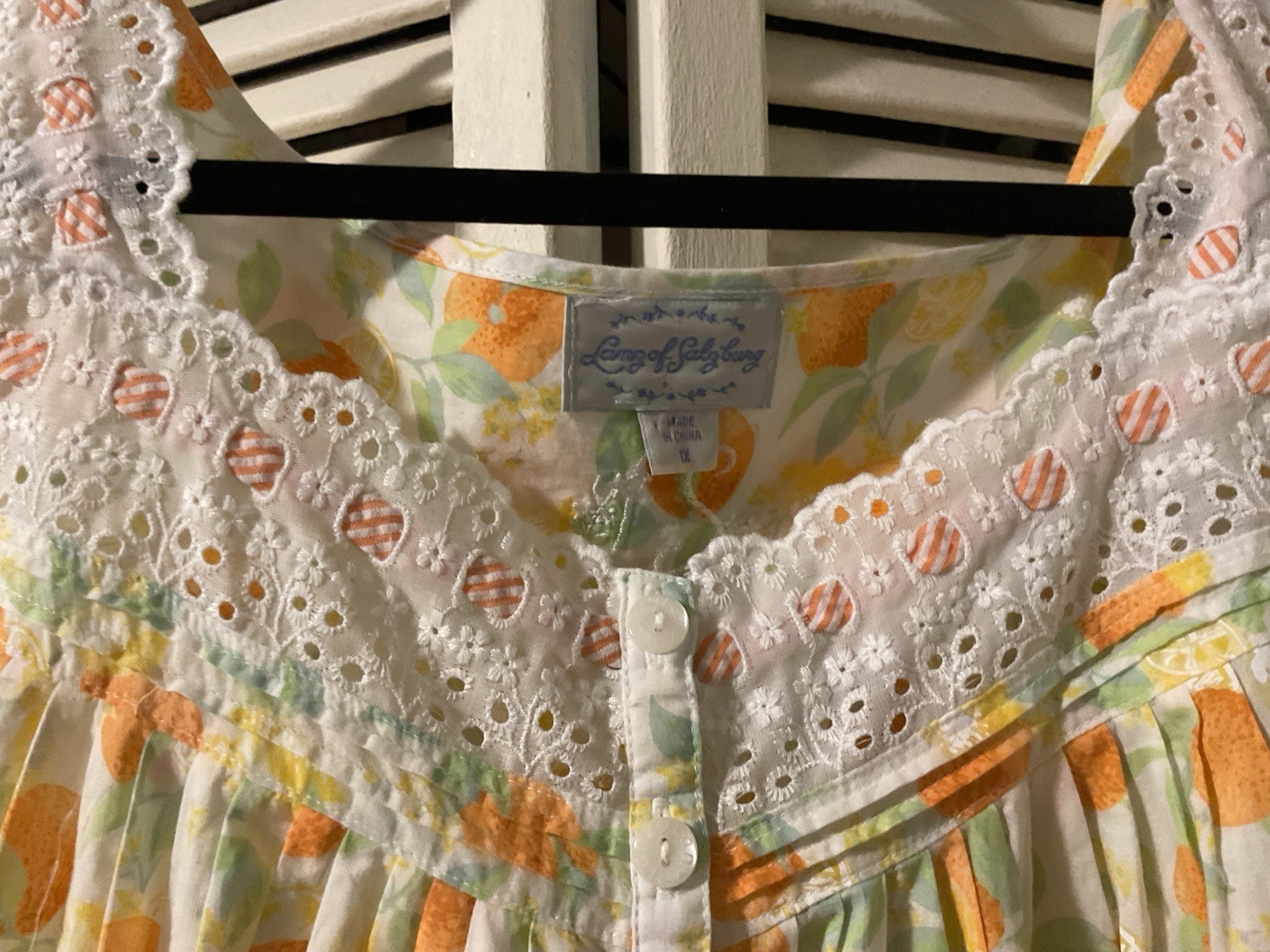 Vintage Plus House Dress / Lana of Salzburg Old Store Stock Cotton Eyelet Fabric