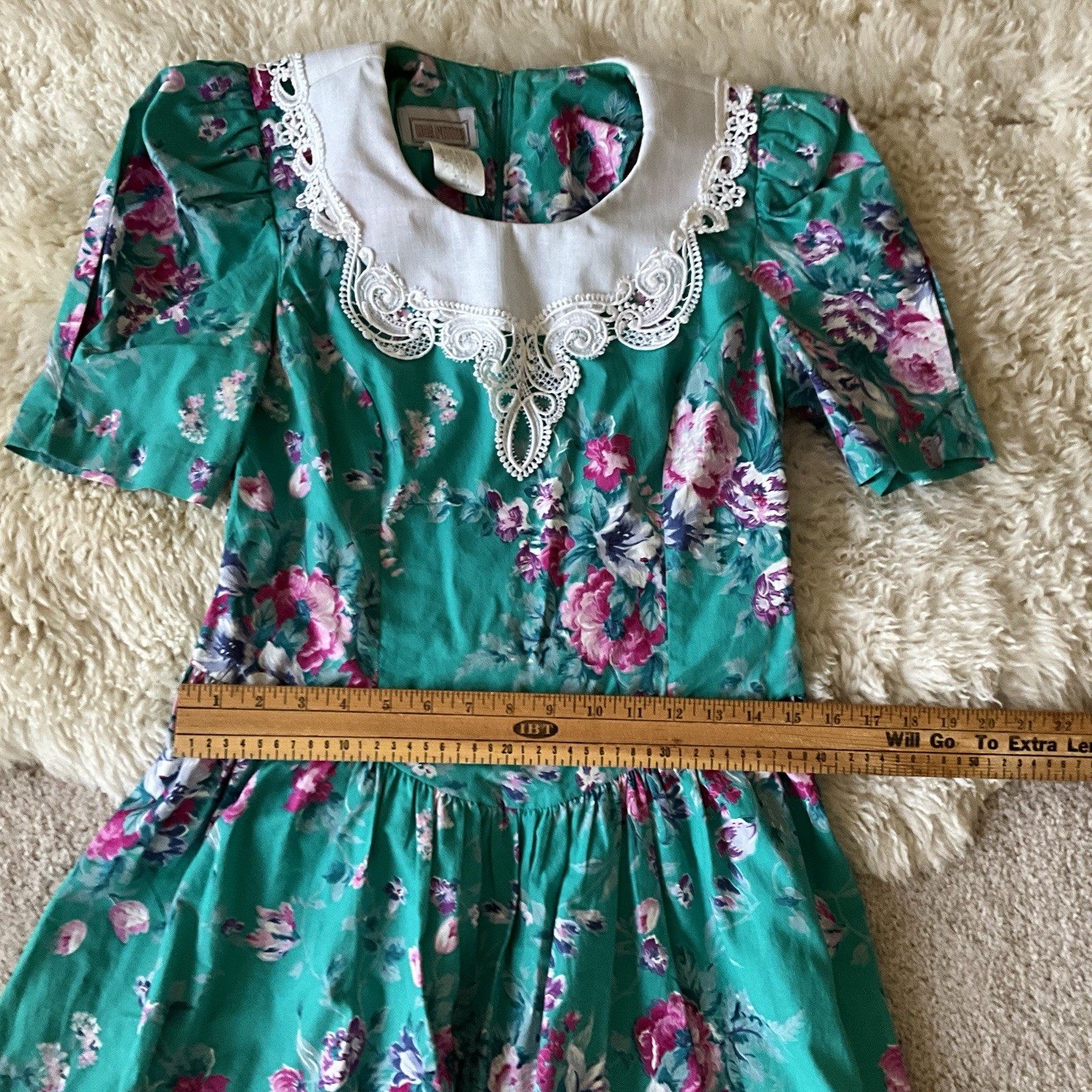 Lisa Petites Dress Women’s 6 Floral Zipper Back Vintage 1980’s Nice Clean