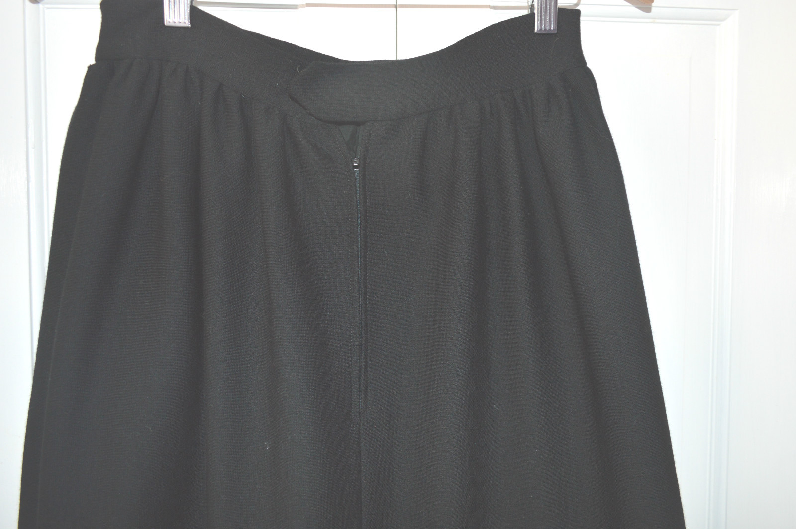 VINTAGE SKIRT LONG LENGTH BLACK FRINGE HEM SEQUIN ACCENTS 1970’s 28″ WAIST